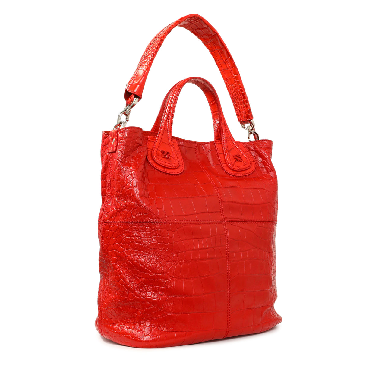 Givenchy Red Crocodile Embossed Calfskin North South Nightingale Handbags Givenchy
