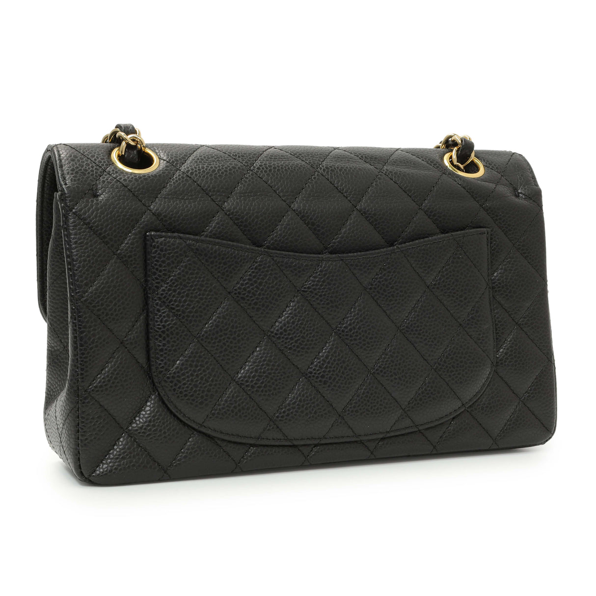 Chanel Black Quilted Caviar Small Classic Double Flap Handbags Chanel