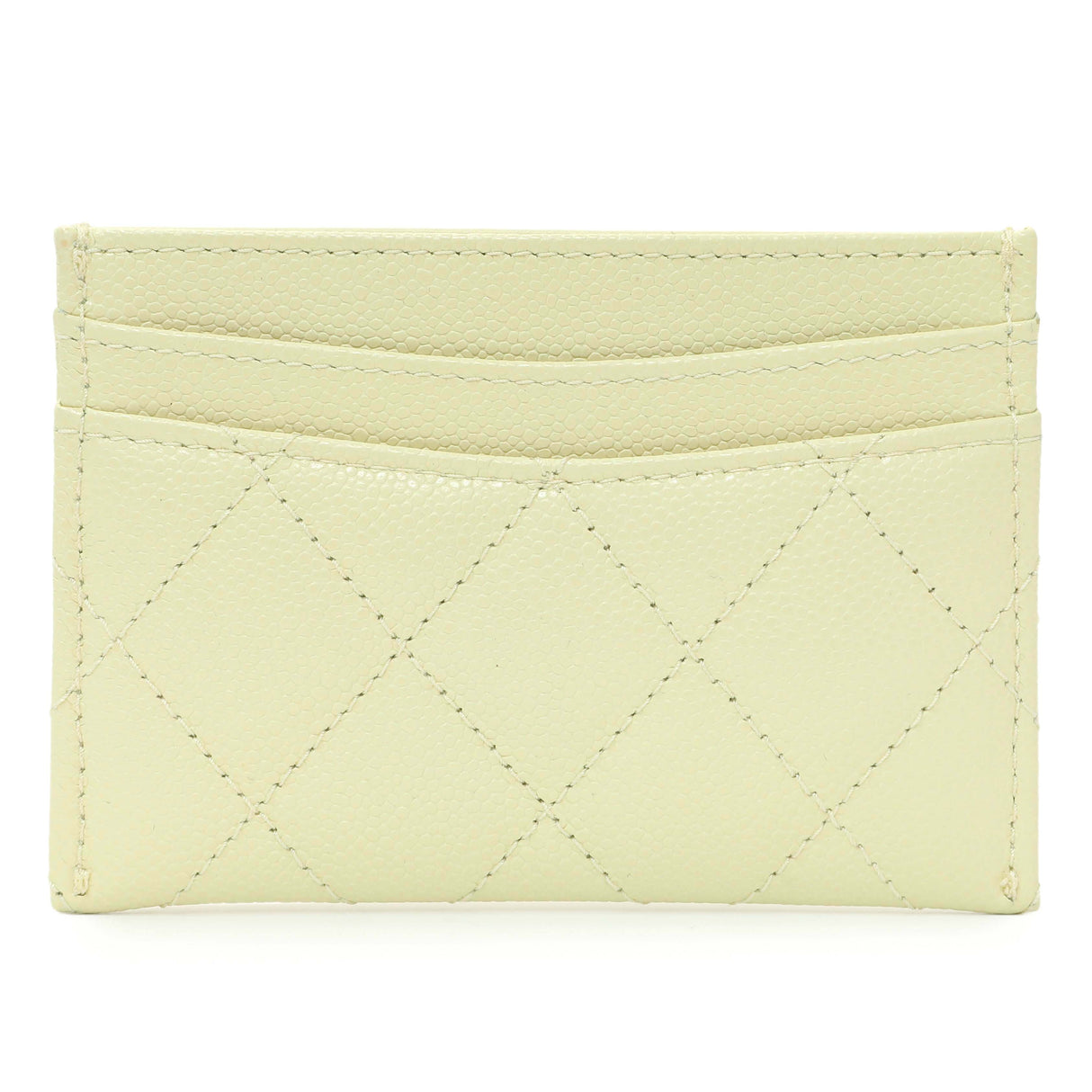 Chanel Yellow Quilted Caviar Card Holder Accessories Chanel