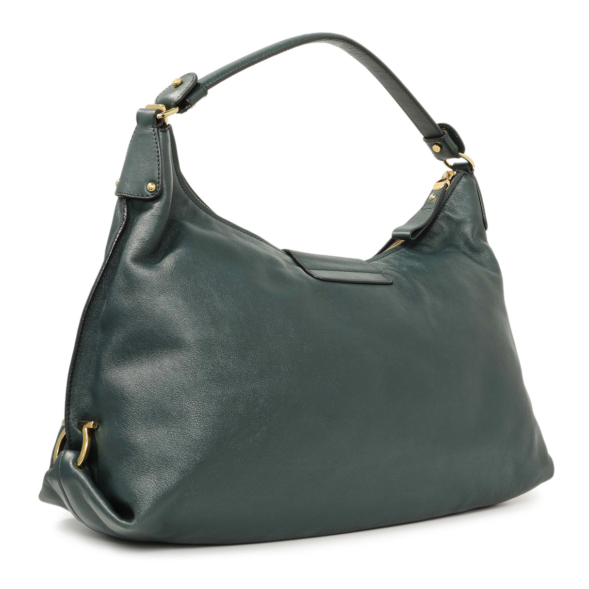 Salvatore Ferragamo Teal Calfskin Fanisa Gancini Hobo Handbags Salvatore Ferragamo