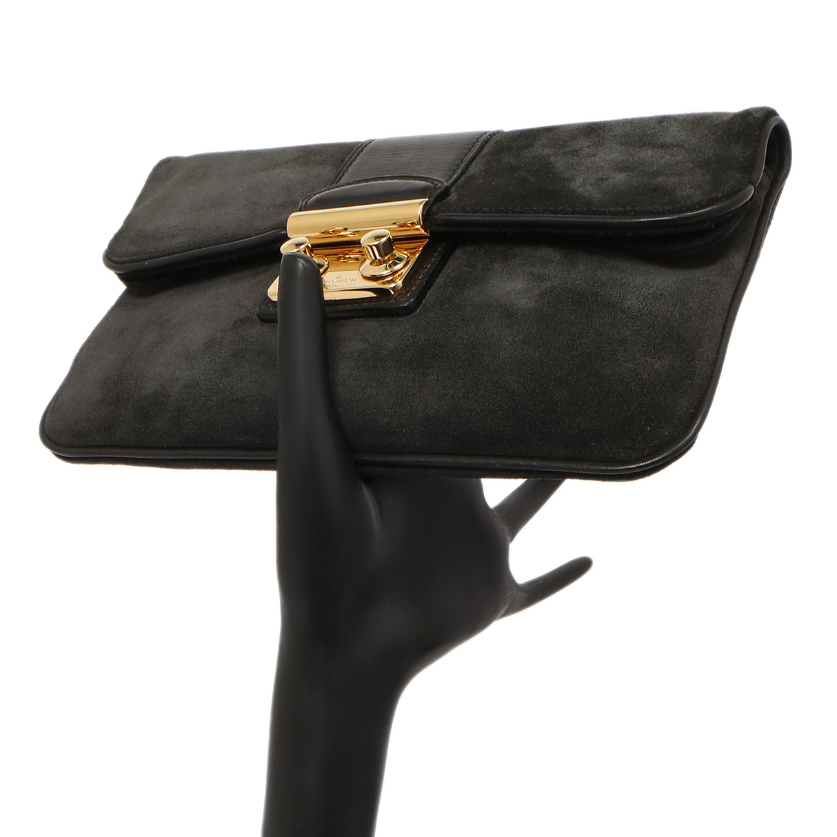 Louis Vuitton Black Suede Sofia Coppola Slim Clutch Handbags Louis Vuitton