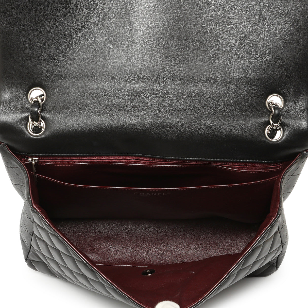 Chanel Black Quilted Lambskin Maxi Single Flap Handbags Chanel