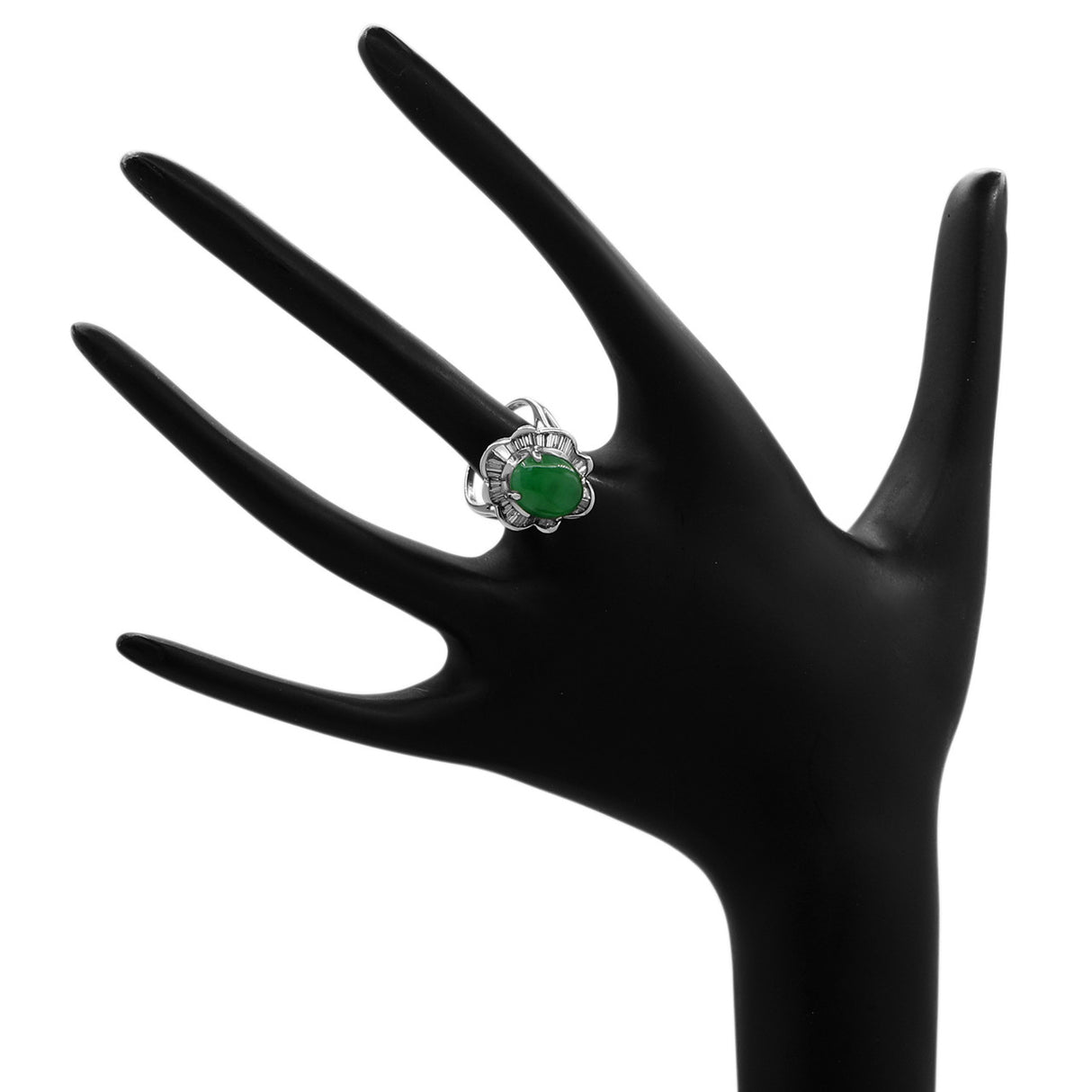 18k White Gold Jadeite & Diamond Ring Fine Jewellery Modaselle