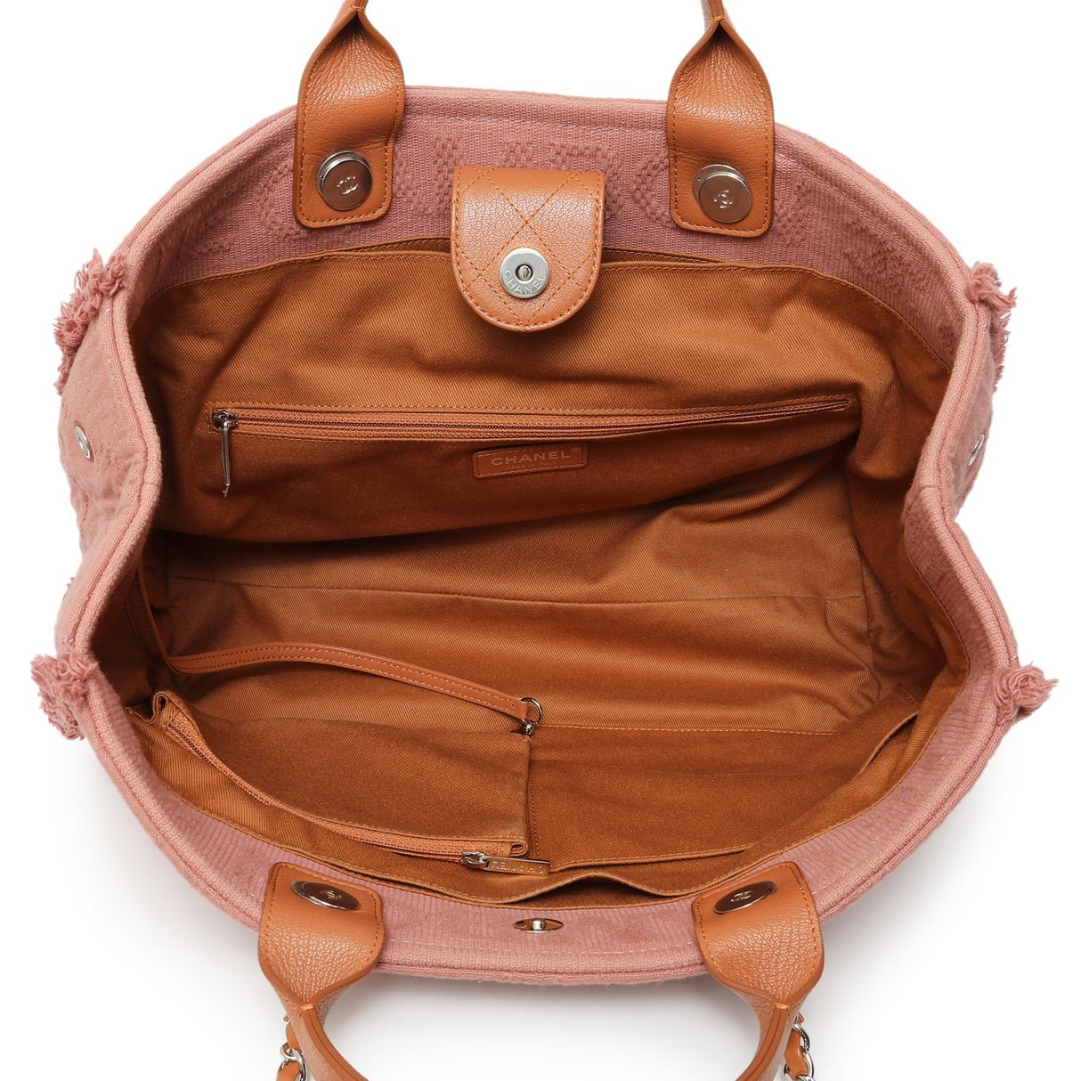 Chanel Pink Canvas Double Face Tote Handbags Chanel