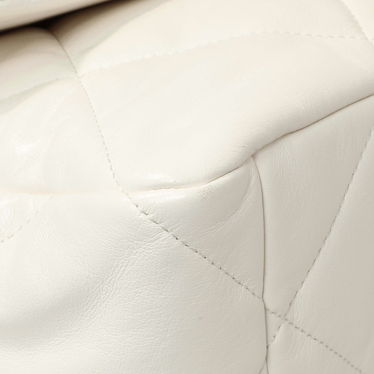 Chanel White Quilted Lambskin Large 19 Flap Handbags Chanel