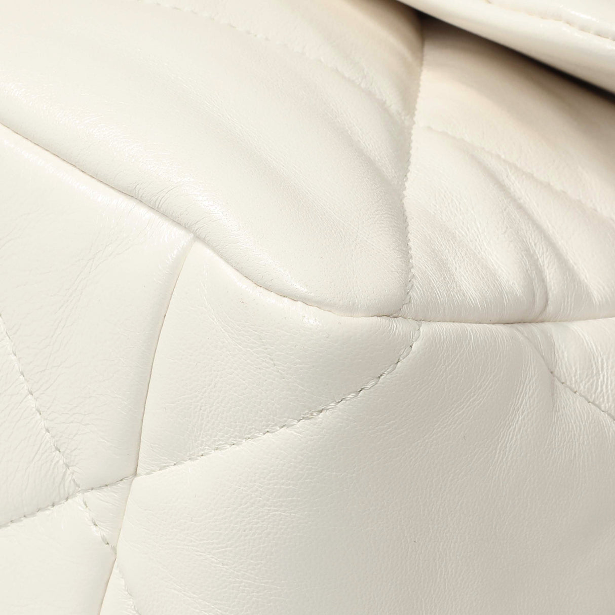 Chanel White Quilted Lambskin Large 19 Flap Handbags Chanel