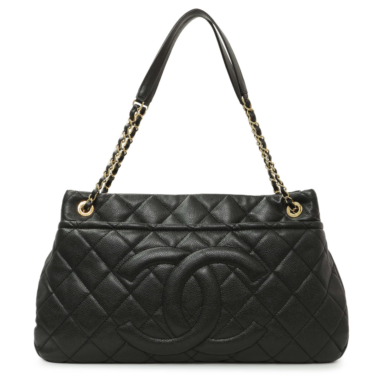 Chanel Black Quilted Caviar CC Timeless Soft Tote Handbags Chanel
