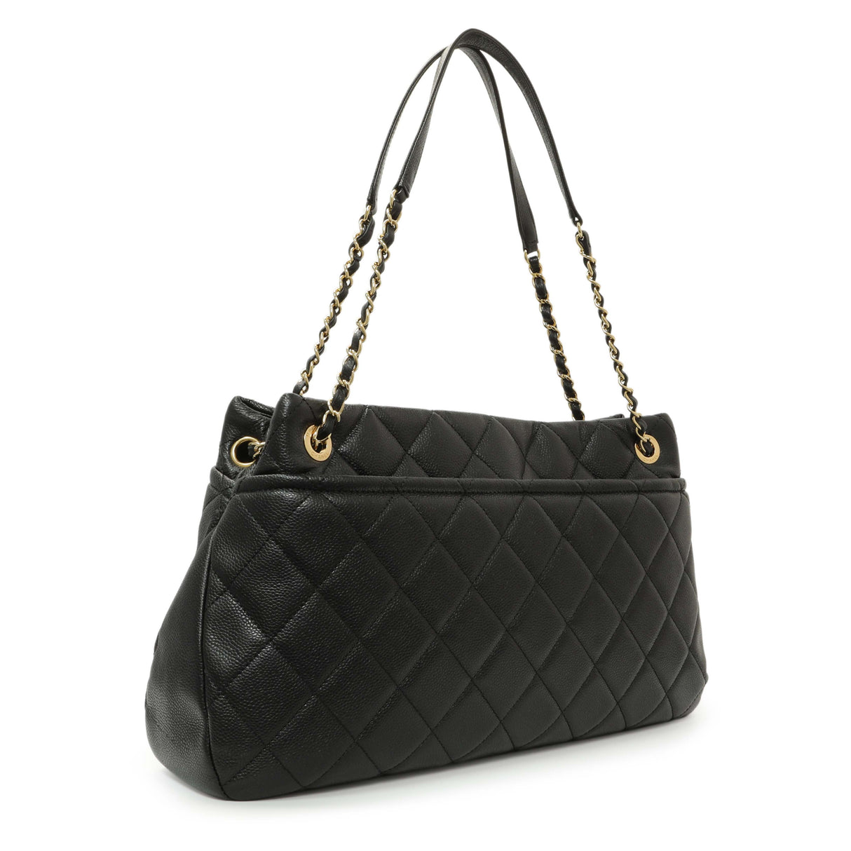 Chanel Black Quilted Caviar CC Timeless Soft Tote Handbags Chanel