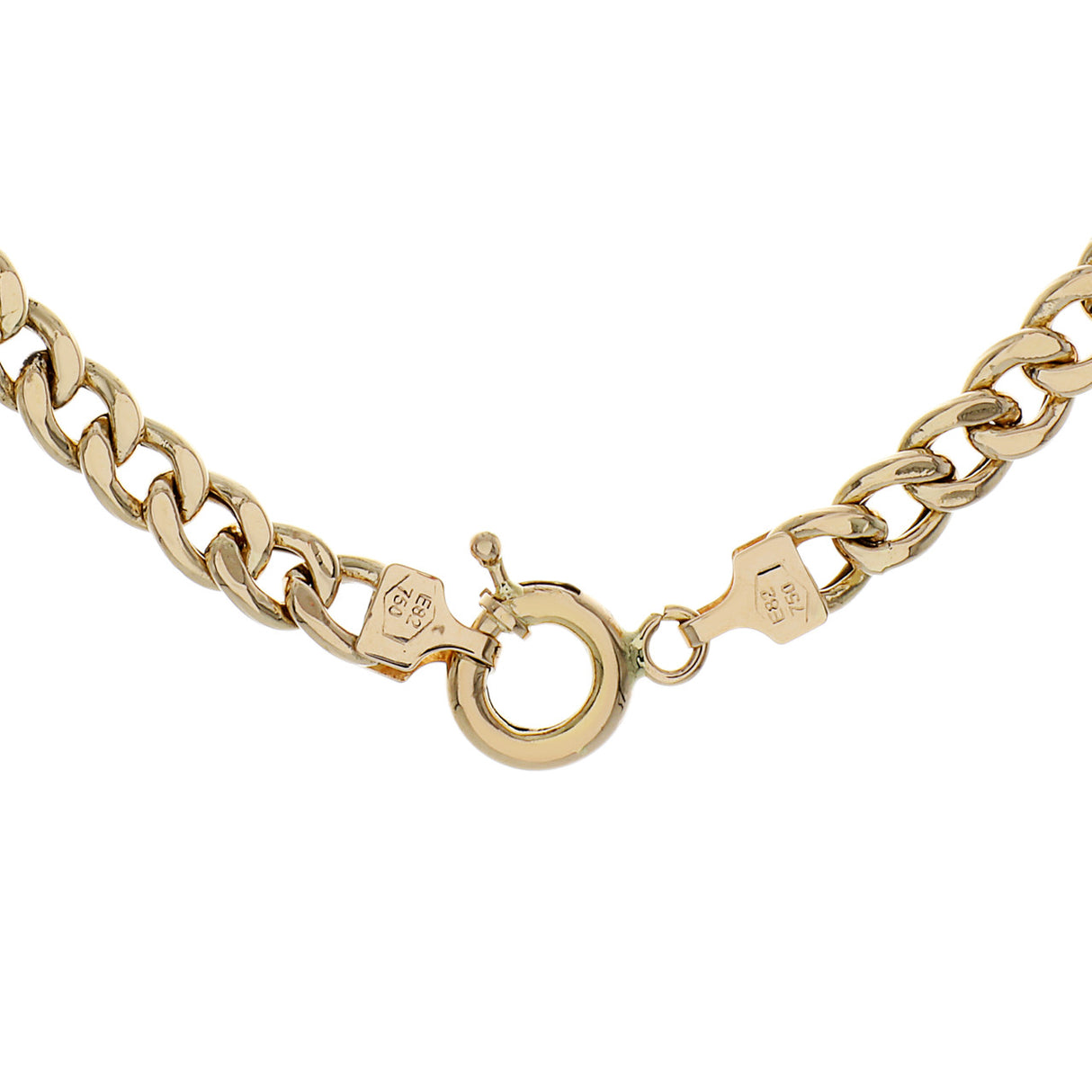 18K Yellow Gold Curb Link Chain Necklace Fine Jewellery Modaselle
