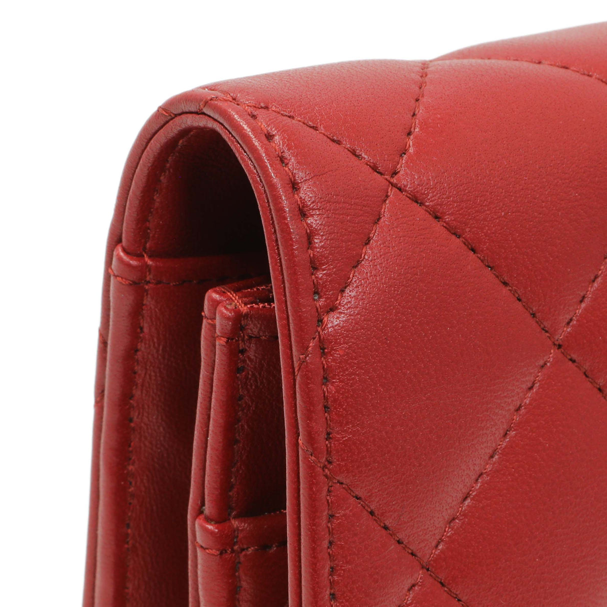 Chanel Red Quilted Calfskin Classic Wallet On Chain Handbags Chanel