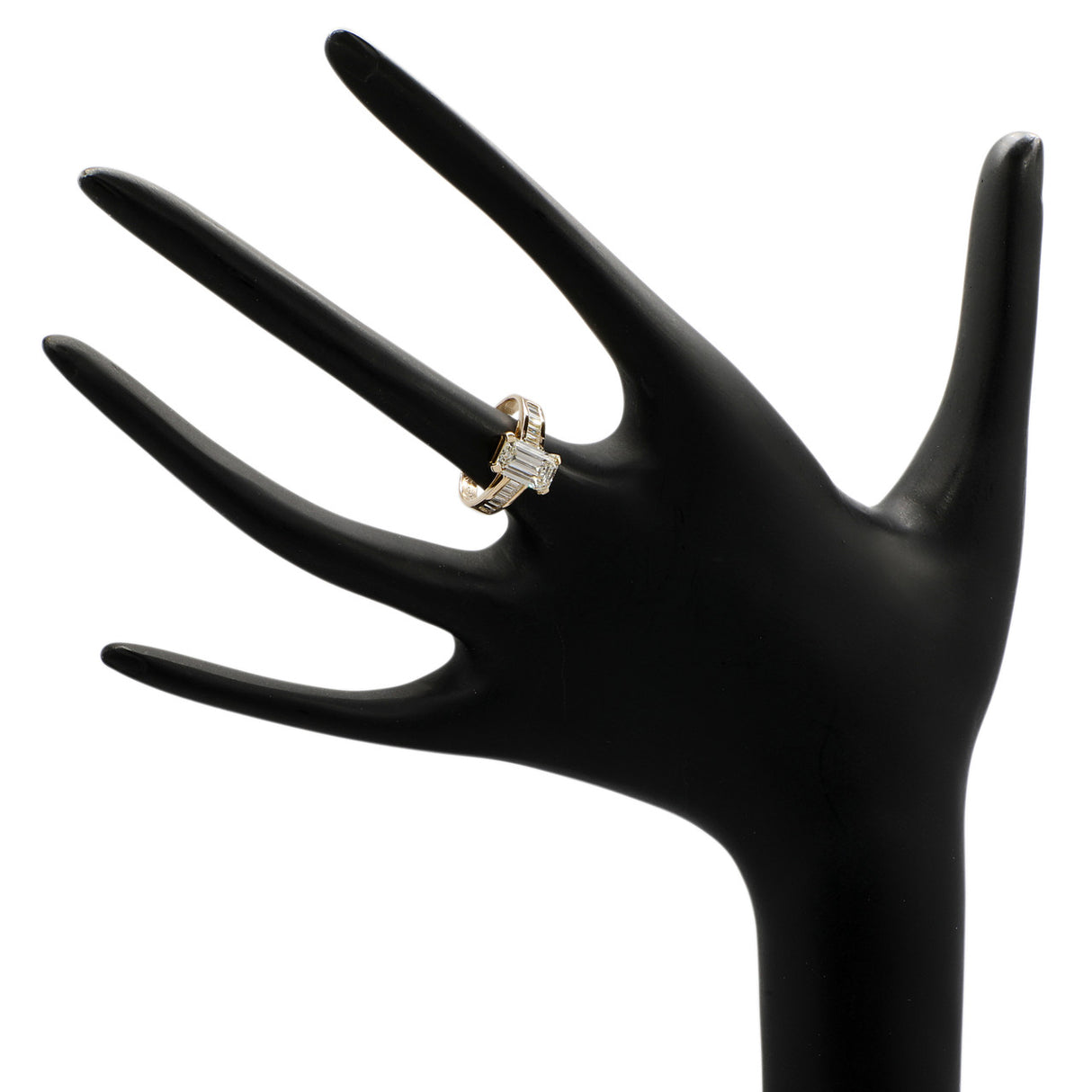 14K Yellow Gold 1.85 Carat Emerald Diamond Ring Fine Jewellery Modaselle