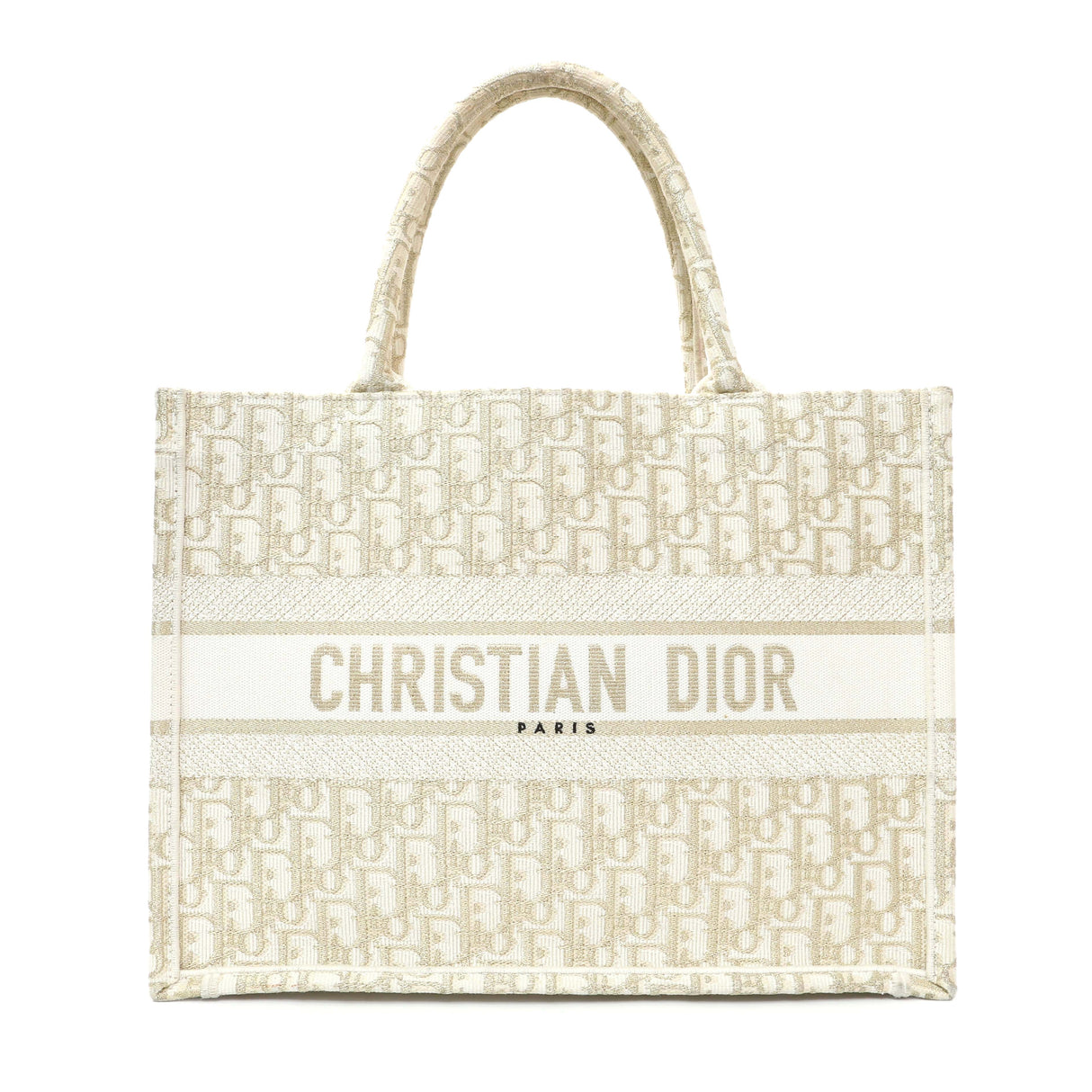 Christian Dior Gold Oblique Medium Book Tote Handbags Christian Dior