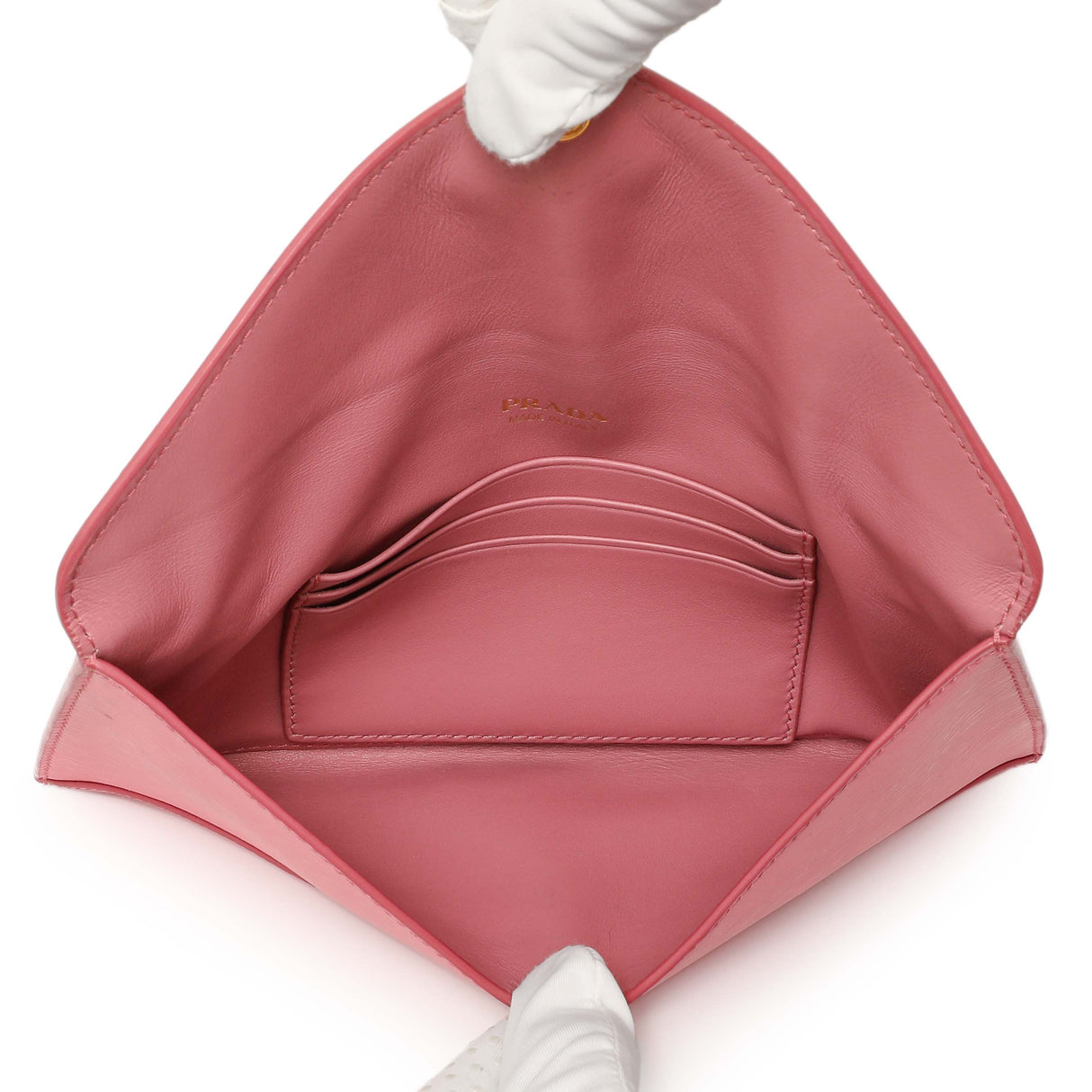 Prada Pink Vitello Move Envelope Wallet Accessories Prada