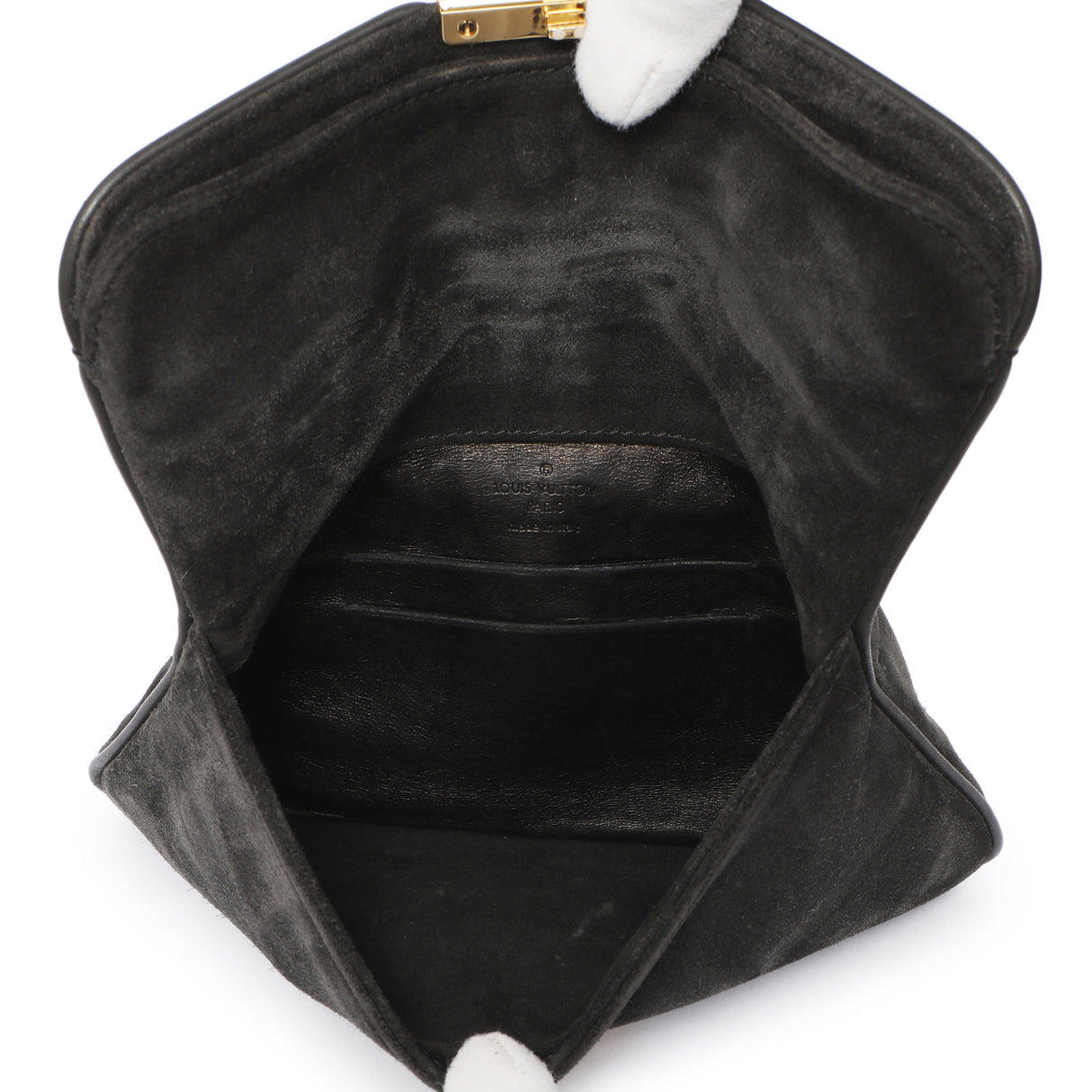 Louis Vuitton Black Suede Sofia Coppola Slim Clutch Handbags Louis Vuitton