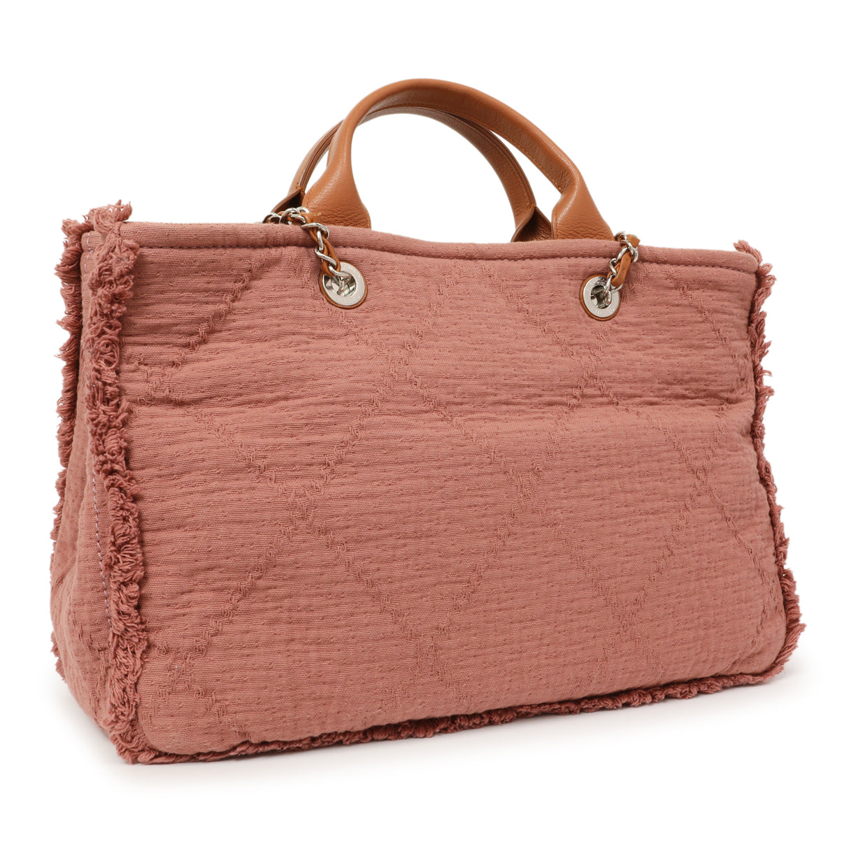 Chanel Pink Canvas Double Face Tote Handbags Chanel