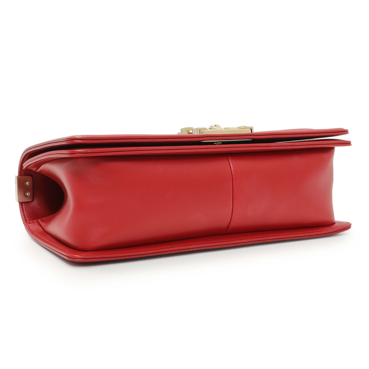 Chanel Red Chevron Quilted Lambskin Medium Boy Flap Handbags Chanel