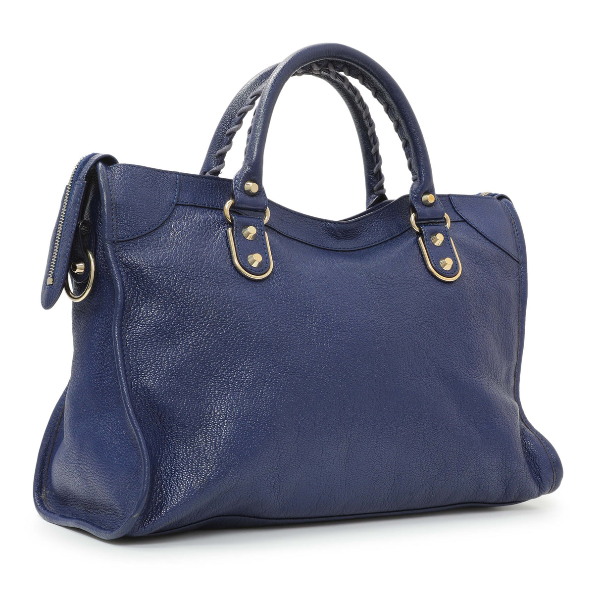 Balenciaga Bleu Nuit Chevre Metallic Edge City Handbags Balenciaga