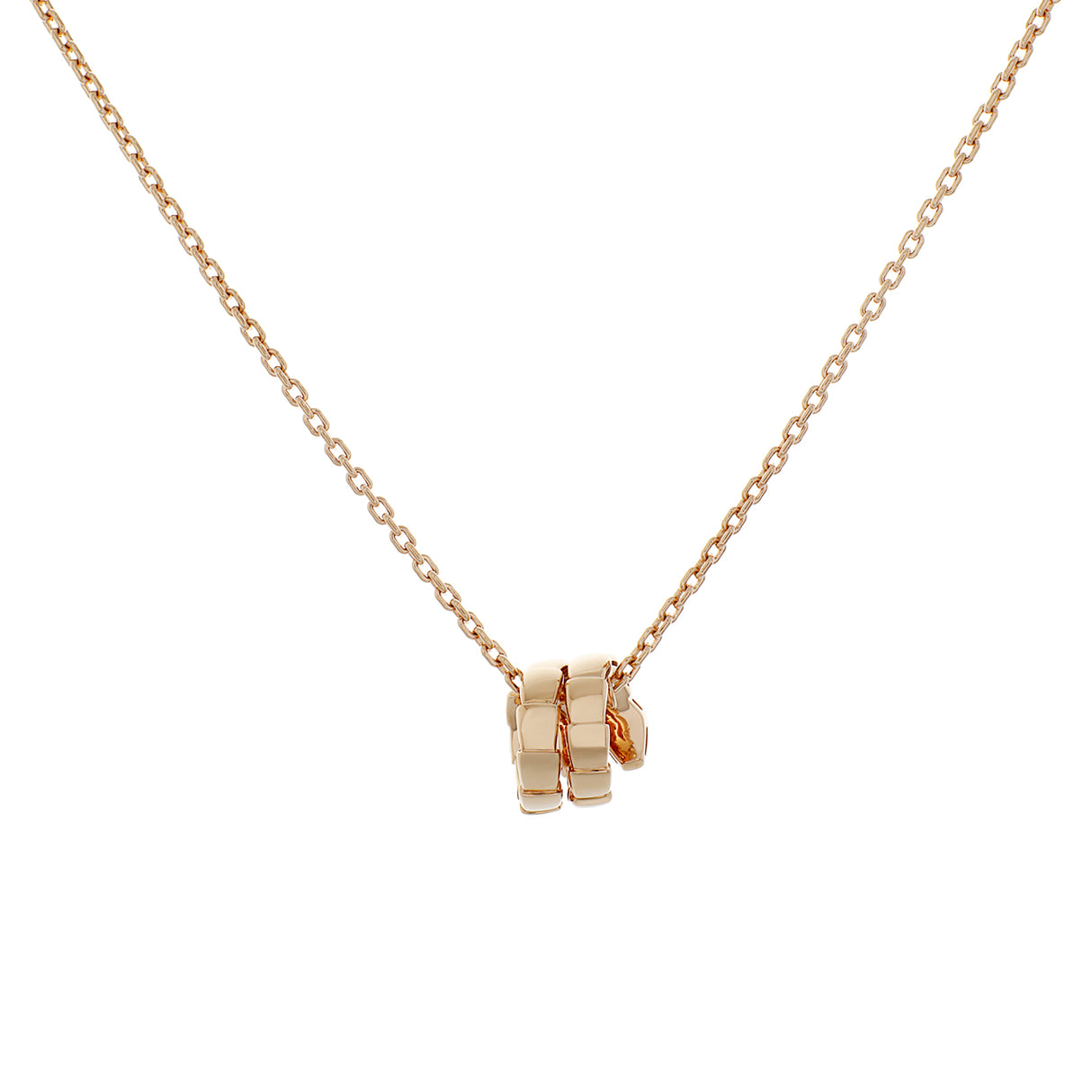 Bulgari 18K Rose Gold Diamond Serpenti Viper Necklace Designer Jewellery Bulgari