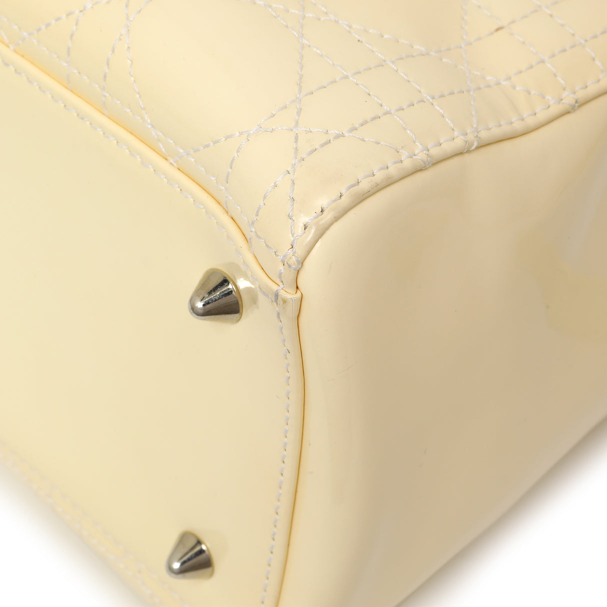 Christian Dior Ivory Patent Cannage Medium Lady Dior Handbags Christian Dior