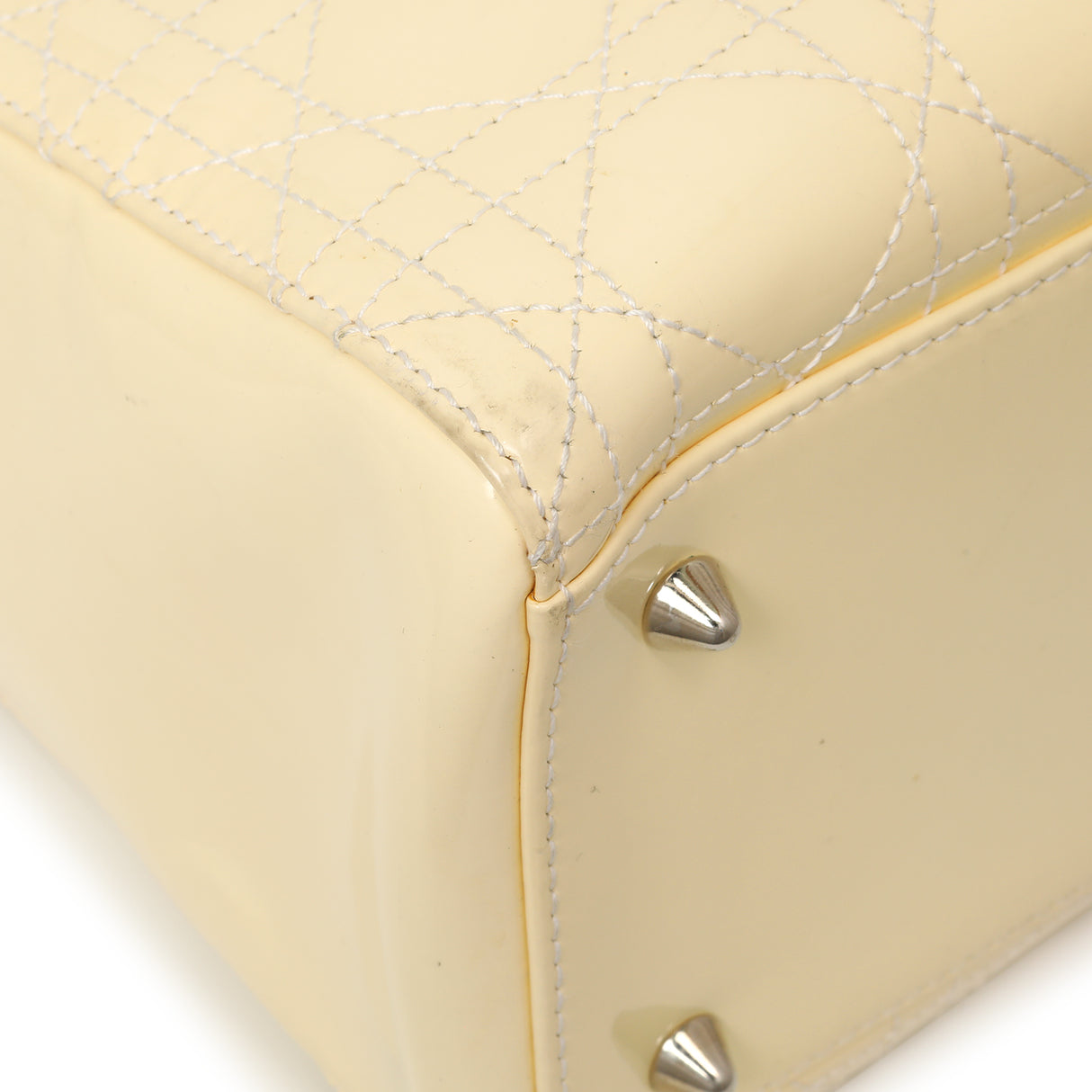 Christian Dior Ivory Patent Cannage Medium Lady Dior Handbags Christian Dior