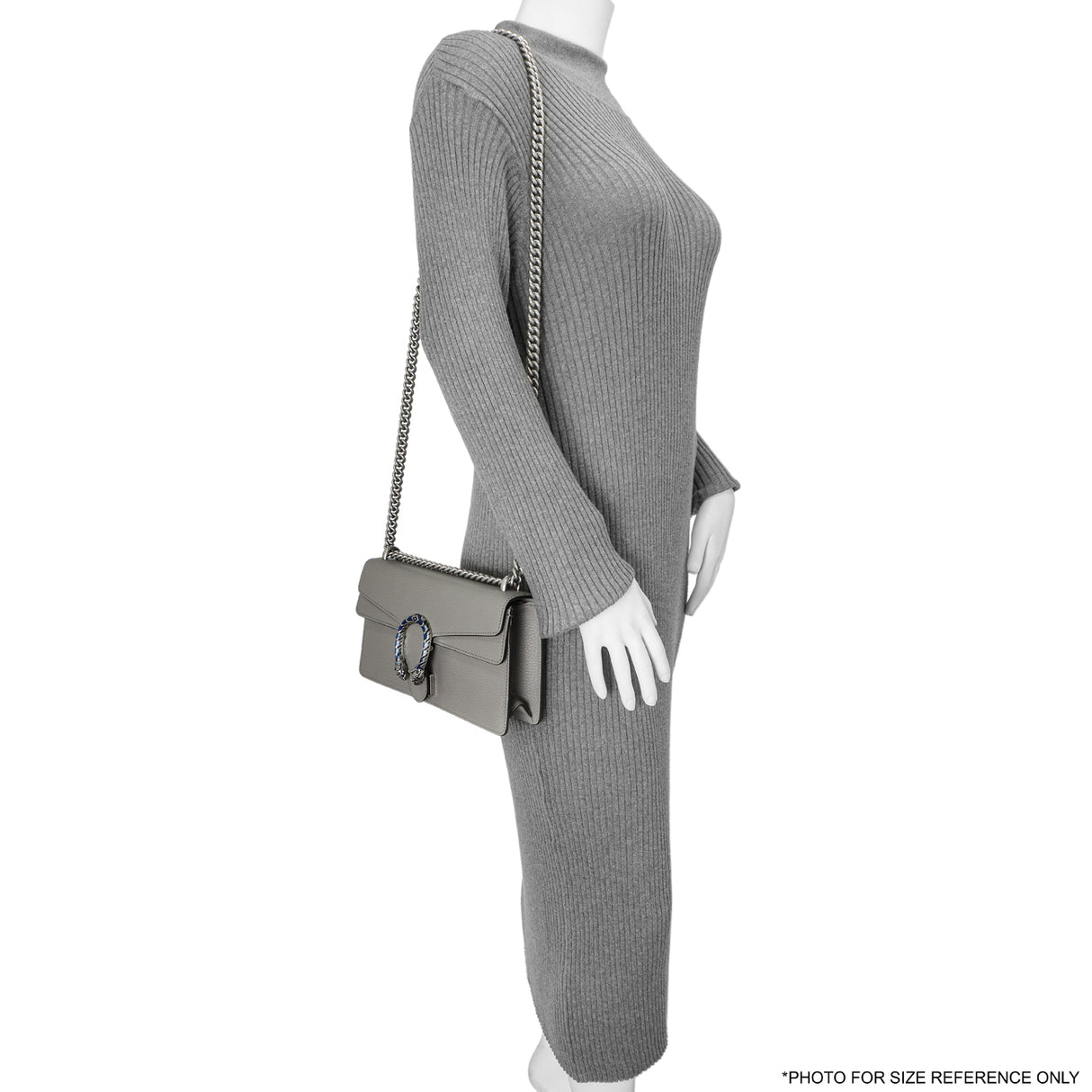 Gucci Grey Calfskin Enamel Small Dionysus Shoulder Bag Handbags Gucci