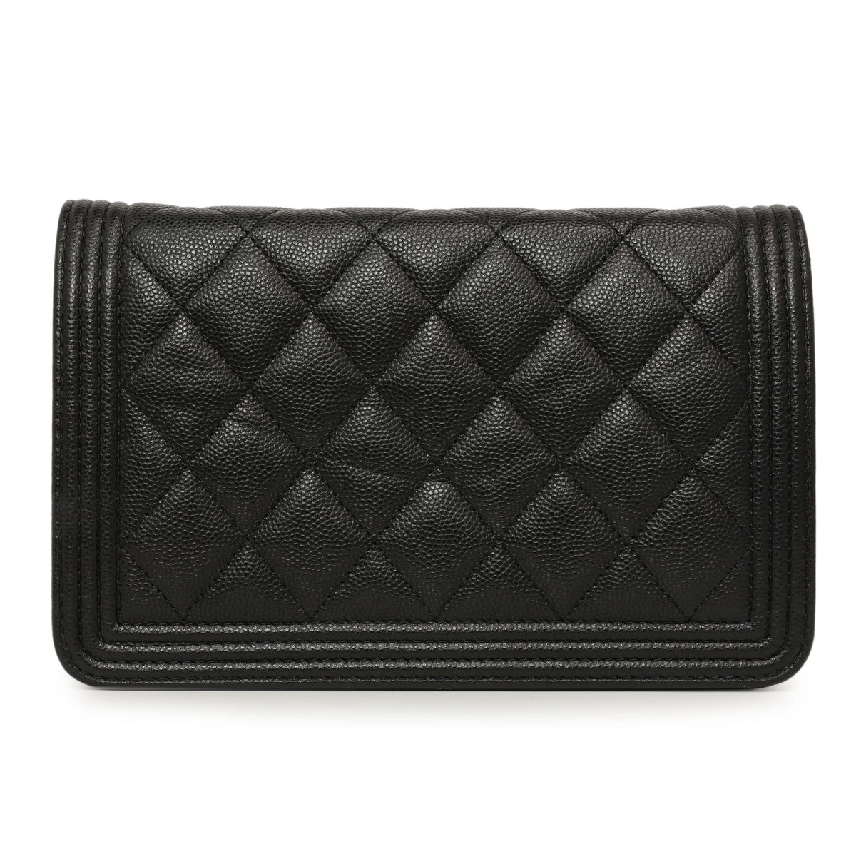 Chanel Black Quilted Caviar Boy Wallet On Chain WOC Handbags Chanel