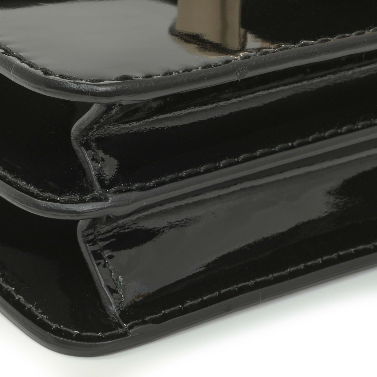 Gucci Black Patent 1973 Top Handle Flap Handbags Gucci