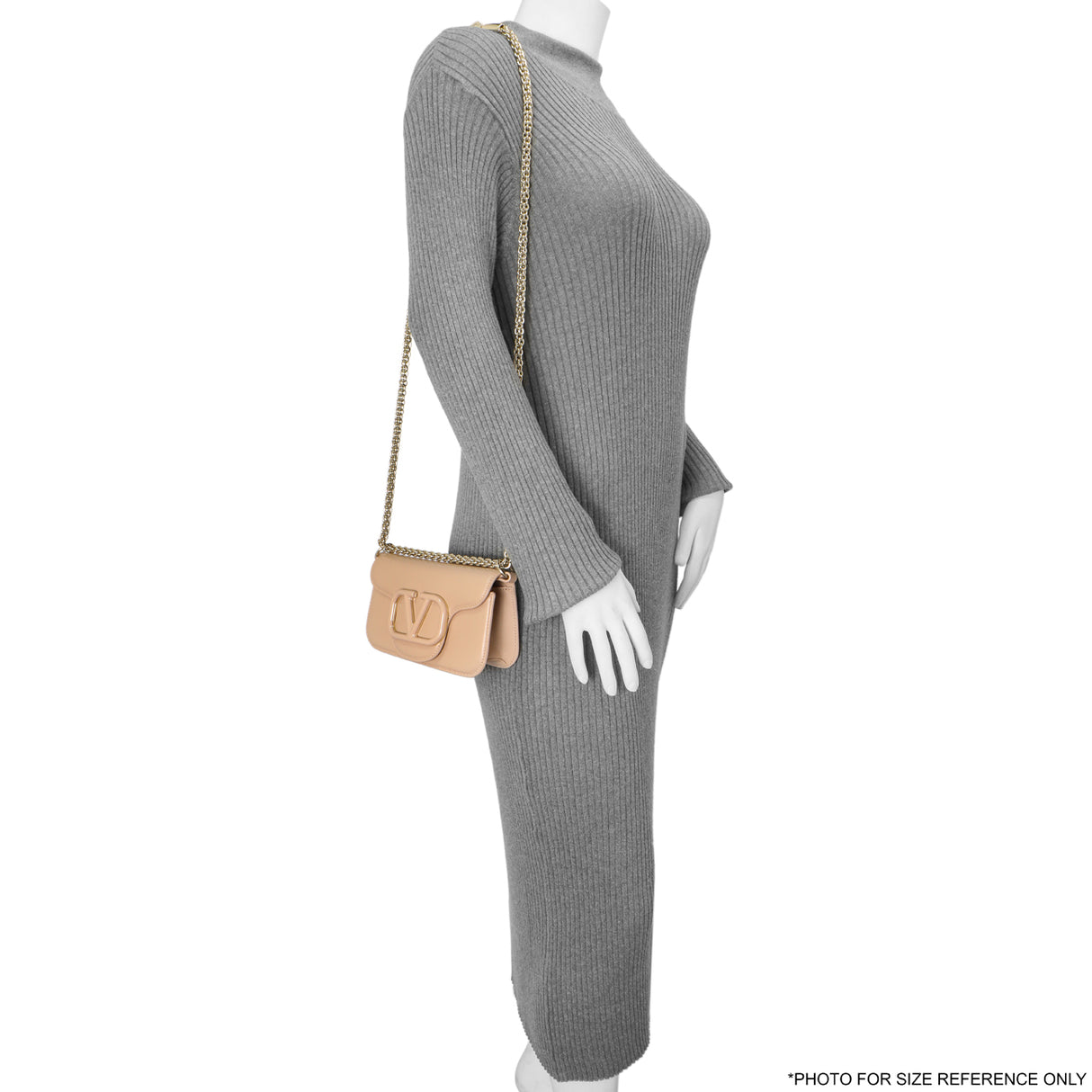 Valentino Beige Calfskin Vlogo Small Loco Shoulder Bag Handbags Valentino