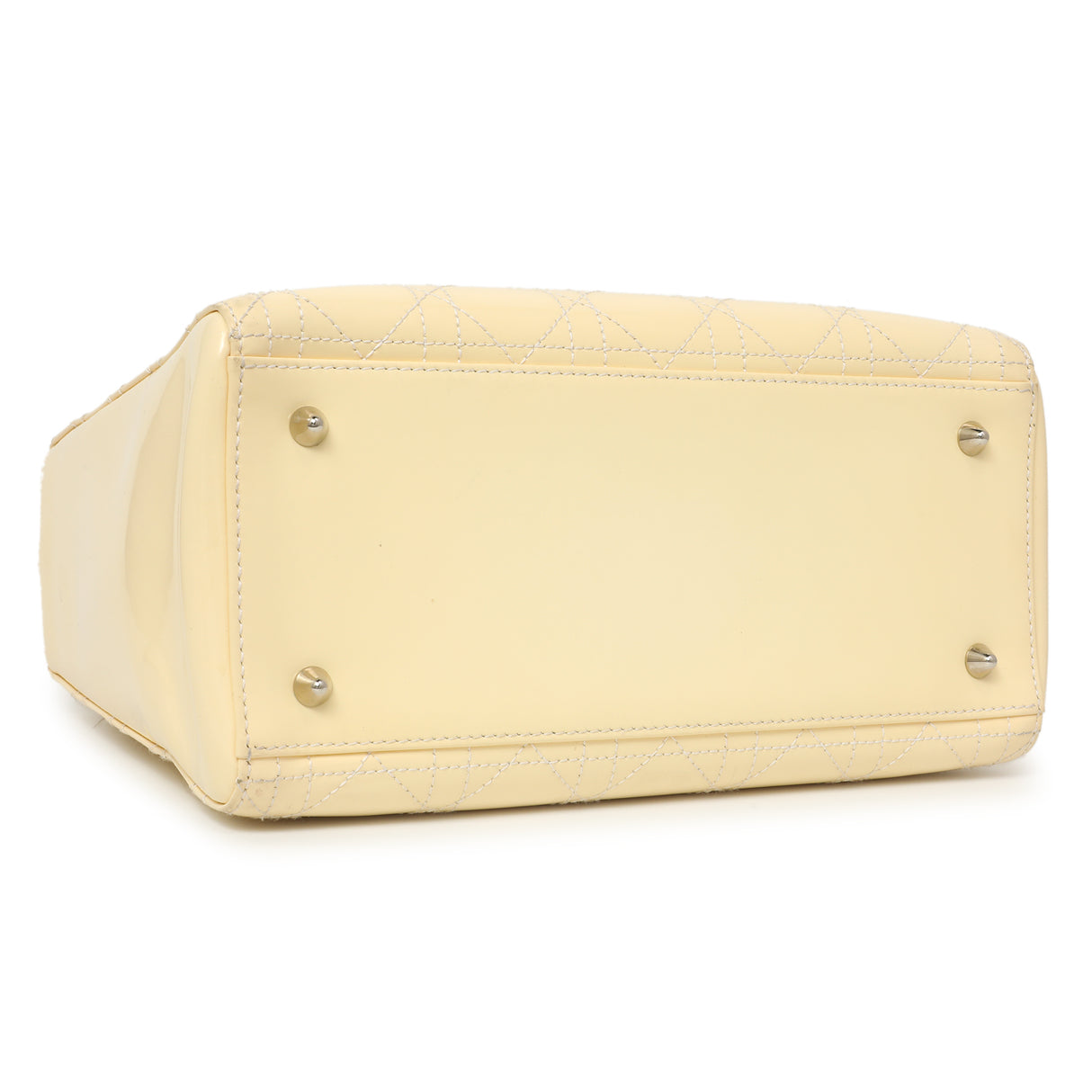 Christian Dior Ivory Patent Cannage Medium Lady Dior Handbags Christian Dior