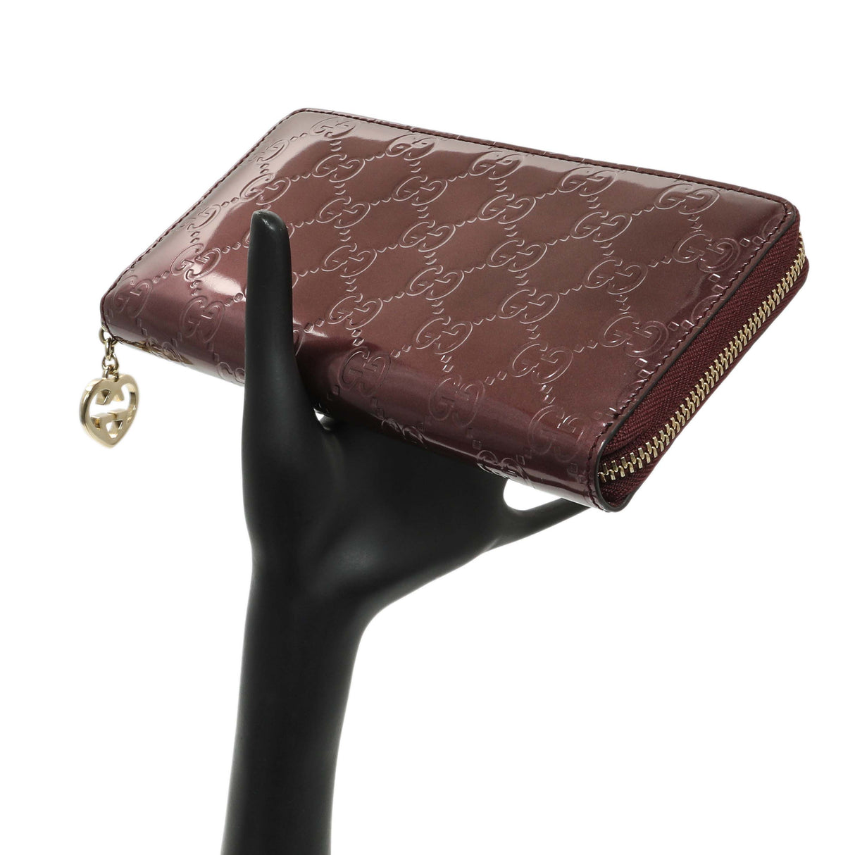 Gucci Purple Shine Guccissima Zip Around Wallet Accessories Gucci