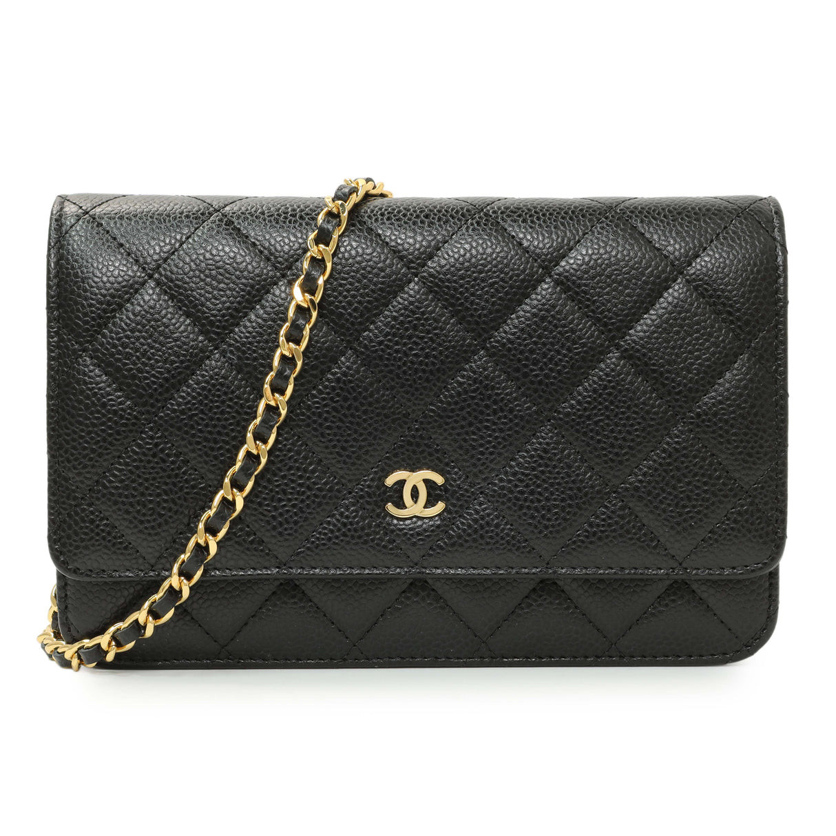 Chanel Black Quilted Caviar Wallet on Chain Handbags Chanel