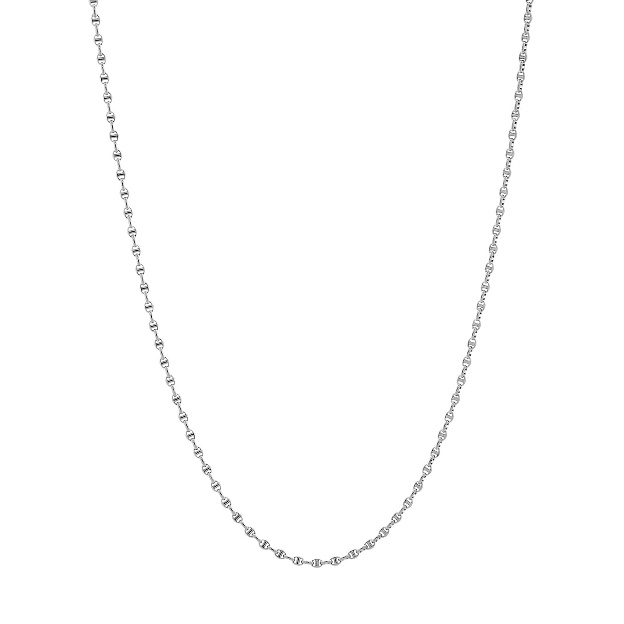 18K White Gold Mariner Link Chain Fine Jewellery Modaselle