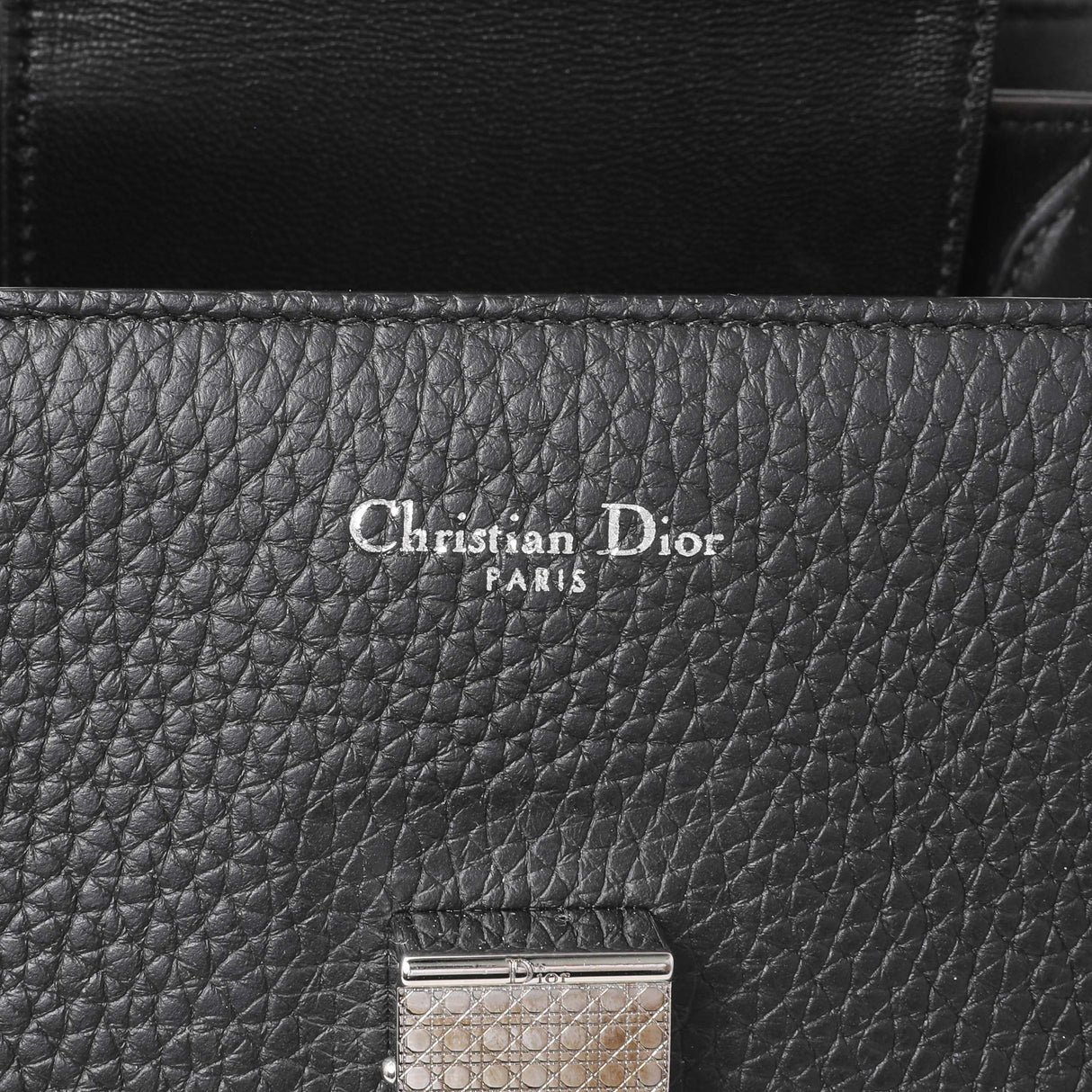 Christian Dior Black Bullcalf Large Diorever Flap Handbags Christian Dior
