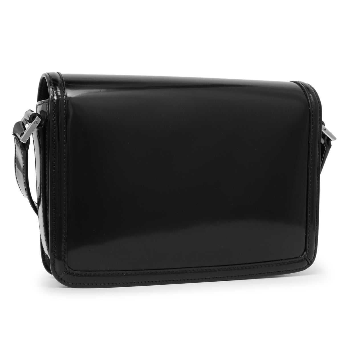 Saint Laurent Black Glazed Calfskin Monogram Medium Solferino Handbags Saint Laurent