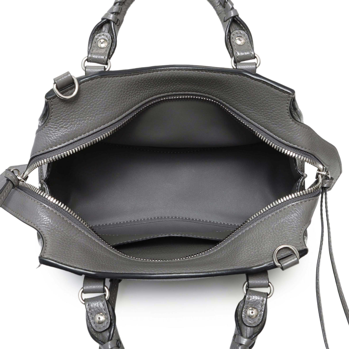 Balenciaga Grained Grey Calfskin Neo Classic Silver Hardware Mini City Handbags Balenciaga
