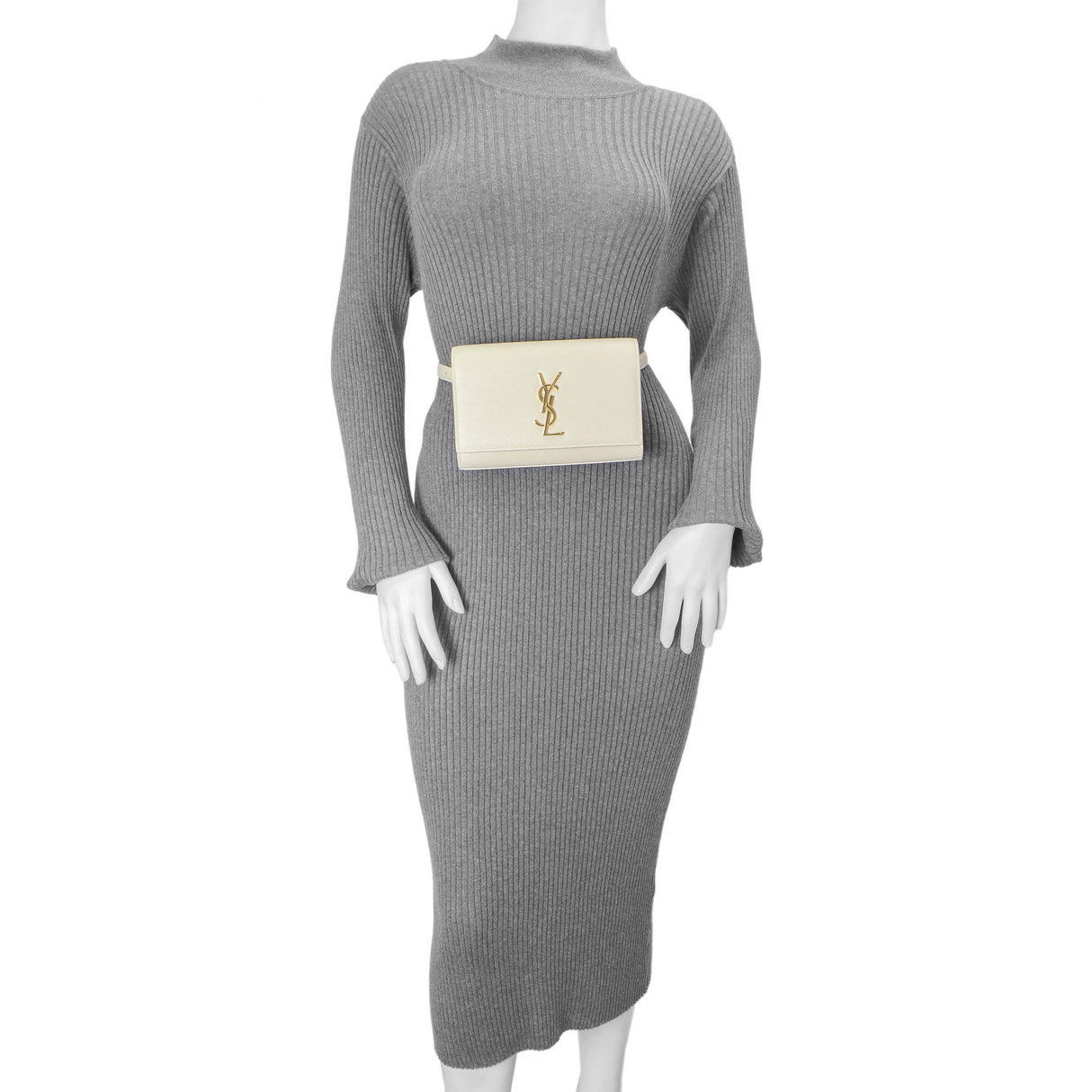 Saint Laurent White Grain De Poudre Monogram Kate Belt Bag Handbags Saint Laurent