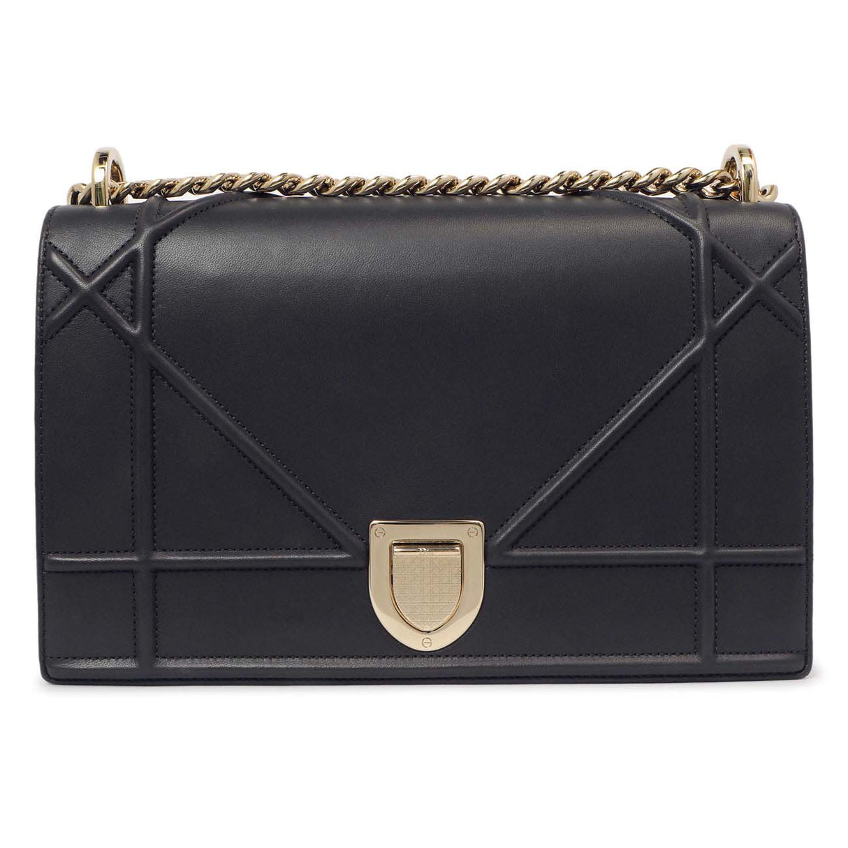 Christian Dior Navy Lambskin Medium Diorama Handbags Christian Dior