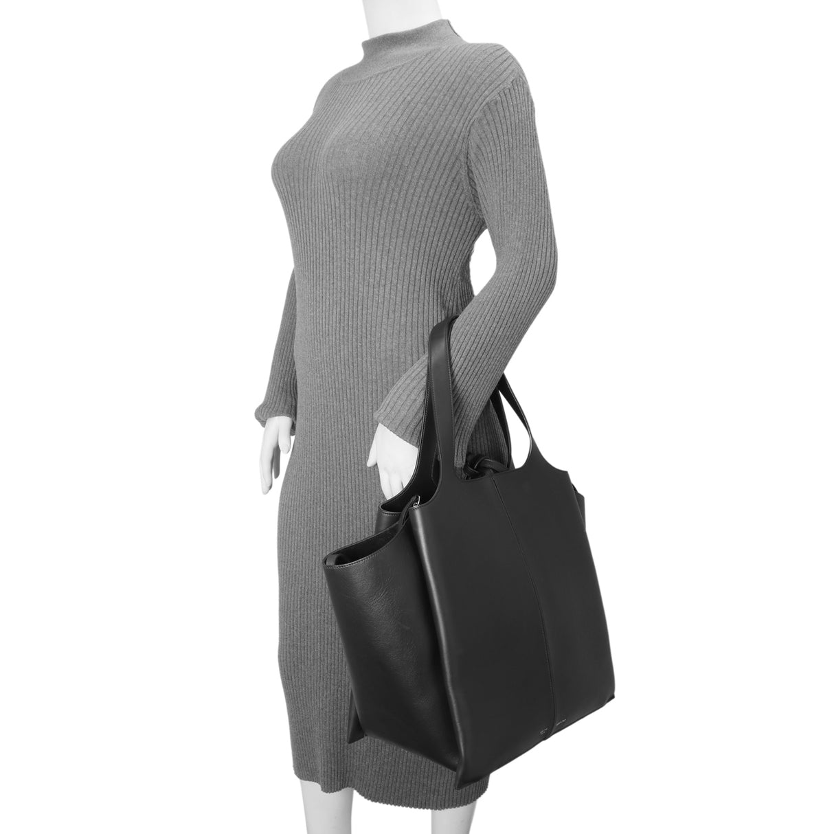 Celine Black Calfskin Vertical Tri-Fold Bag Handbags Celine