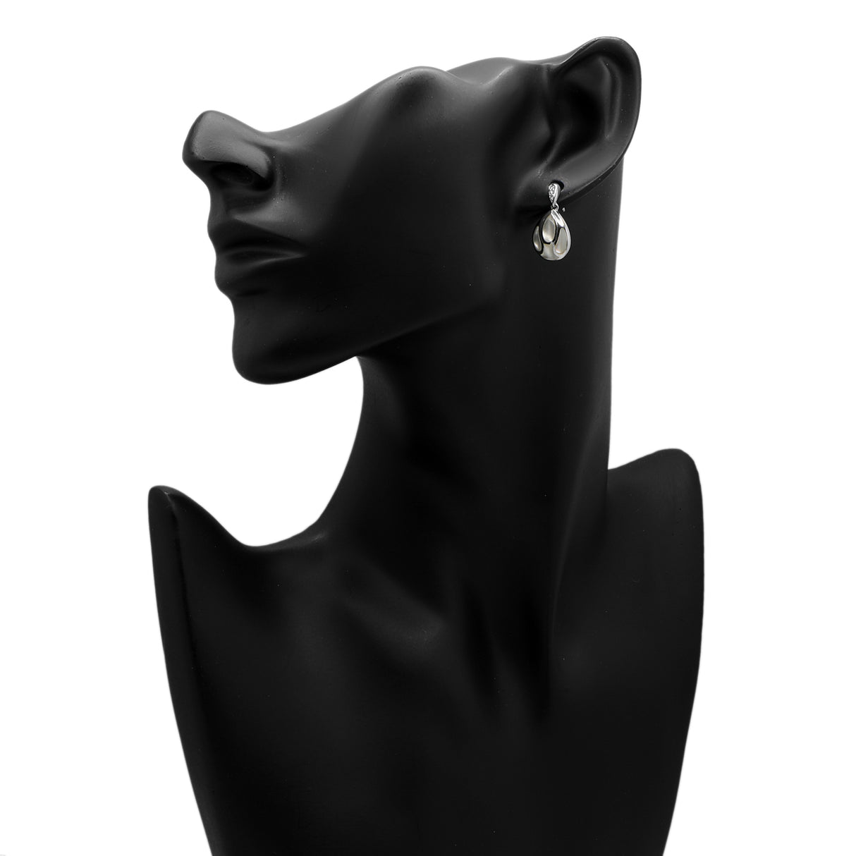 14K White Gold Mother of Pearl Drop Earrings Fine Jewellery Modaselle