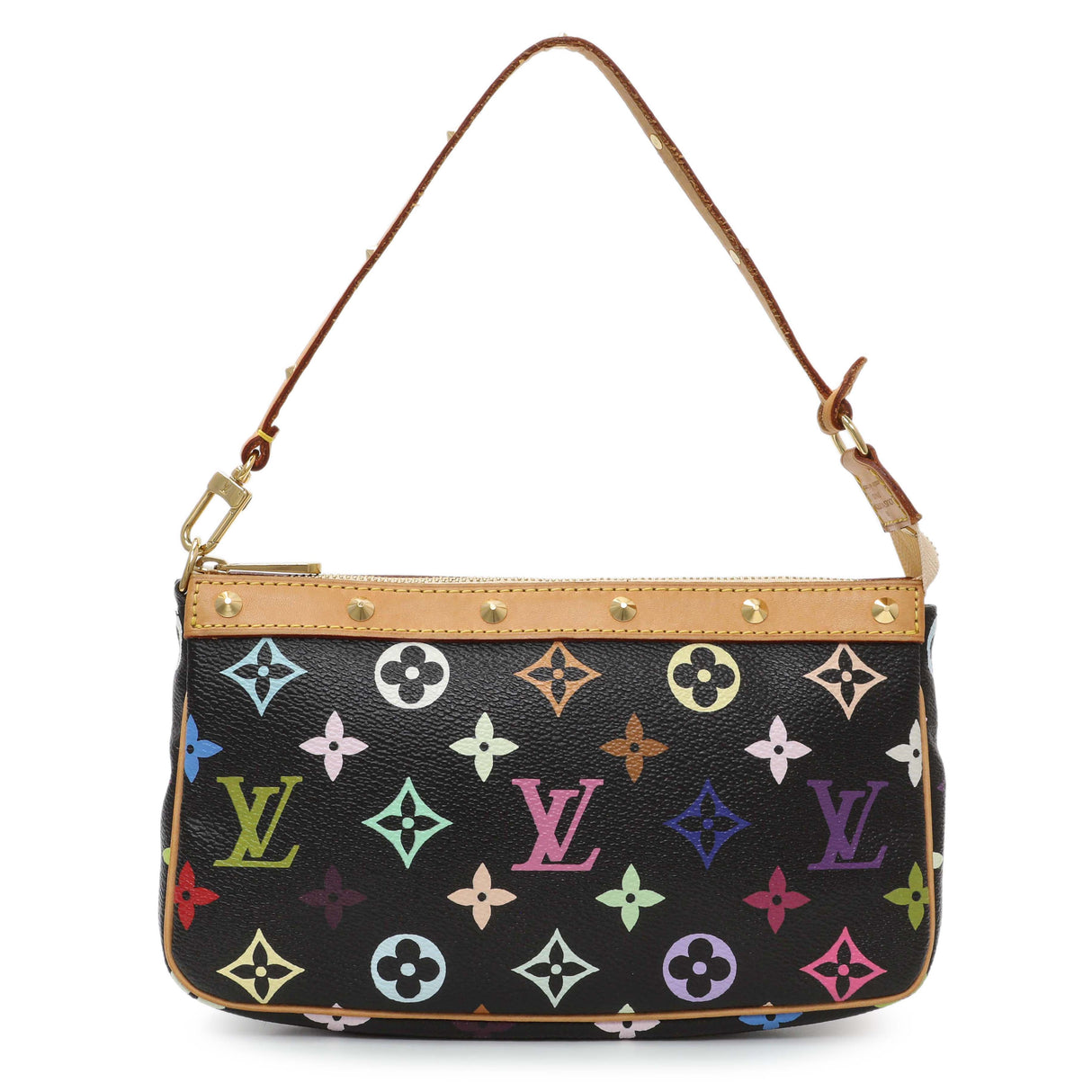 Louis Vuitton Black Monogram Multicolor Pochette Accessories Handbags Louis Vuitton