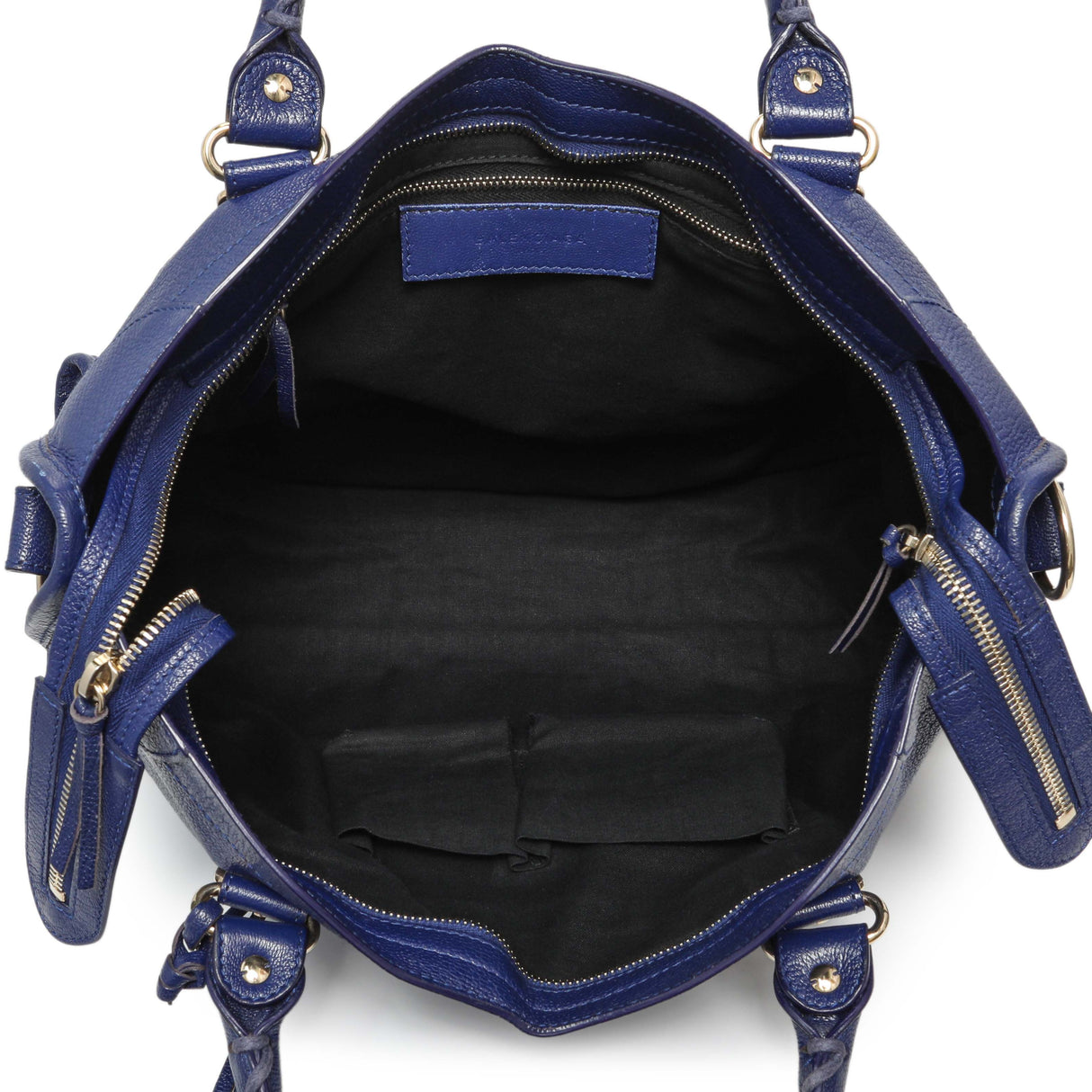 Balenciaga Bleu Nuit Chevre Metallic Edge City Handbags Balenciaga