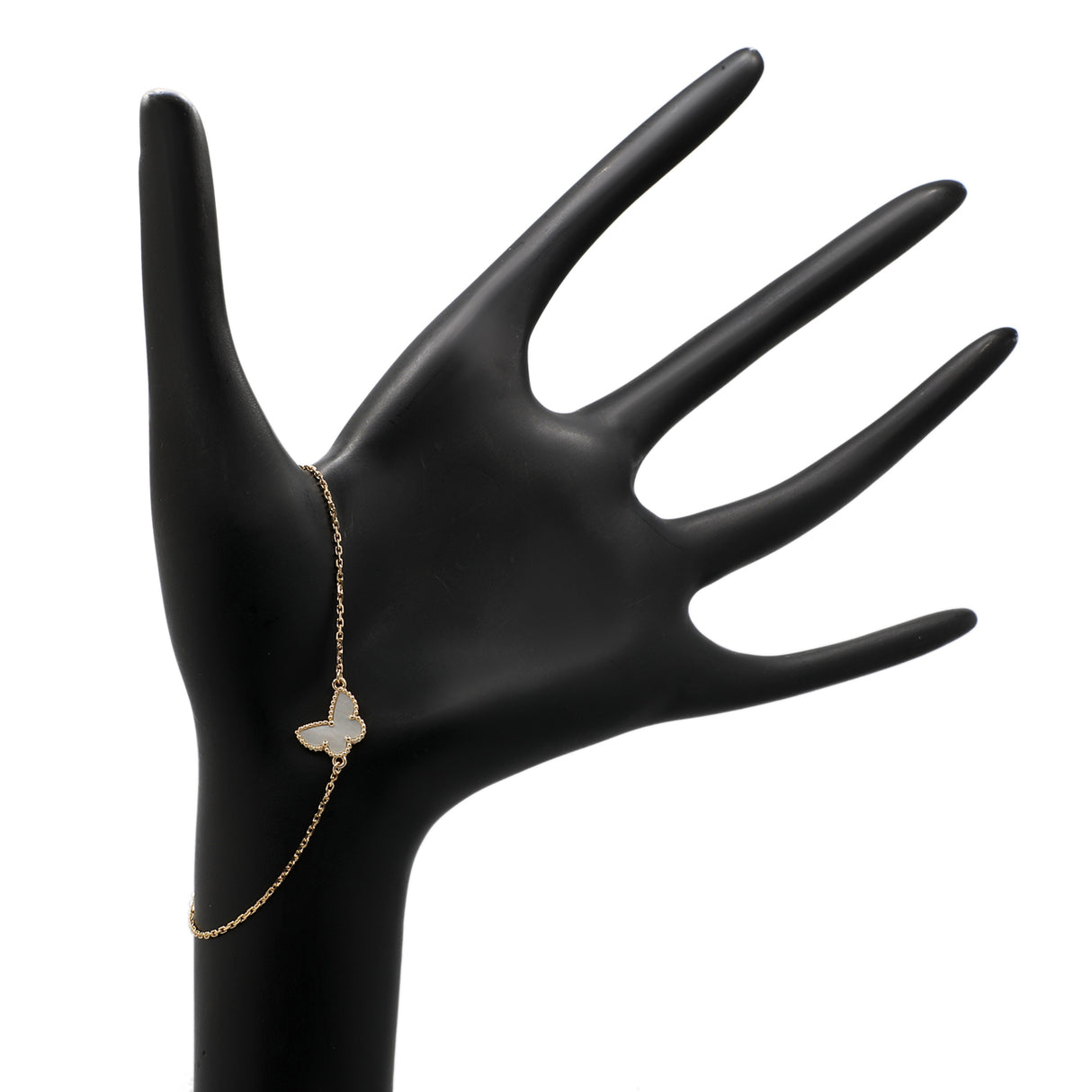 Van Cleef & Arpels 18K Yellow Gold Mother of Pearl Sweet Butterflies Bracelet Designer Jewellery Van Cleef and Arpels