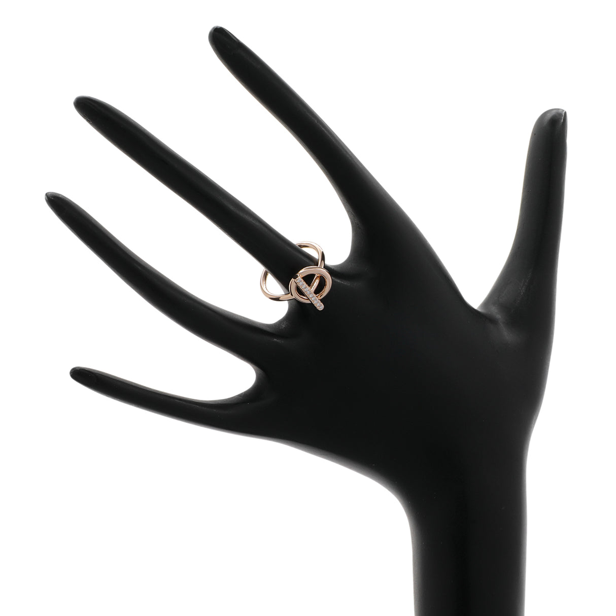 Hermes 18K Rose Gold Diamond Small Echappee Ring Designer Jewellery Hermes