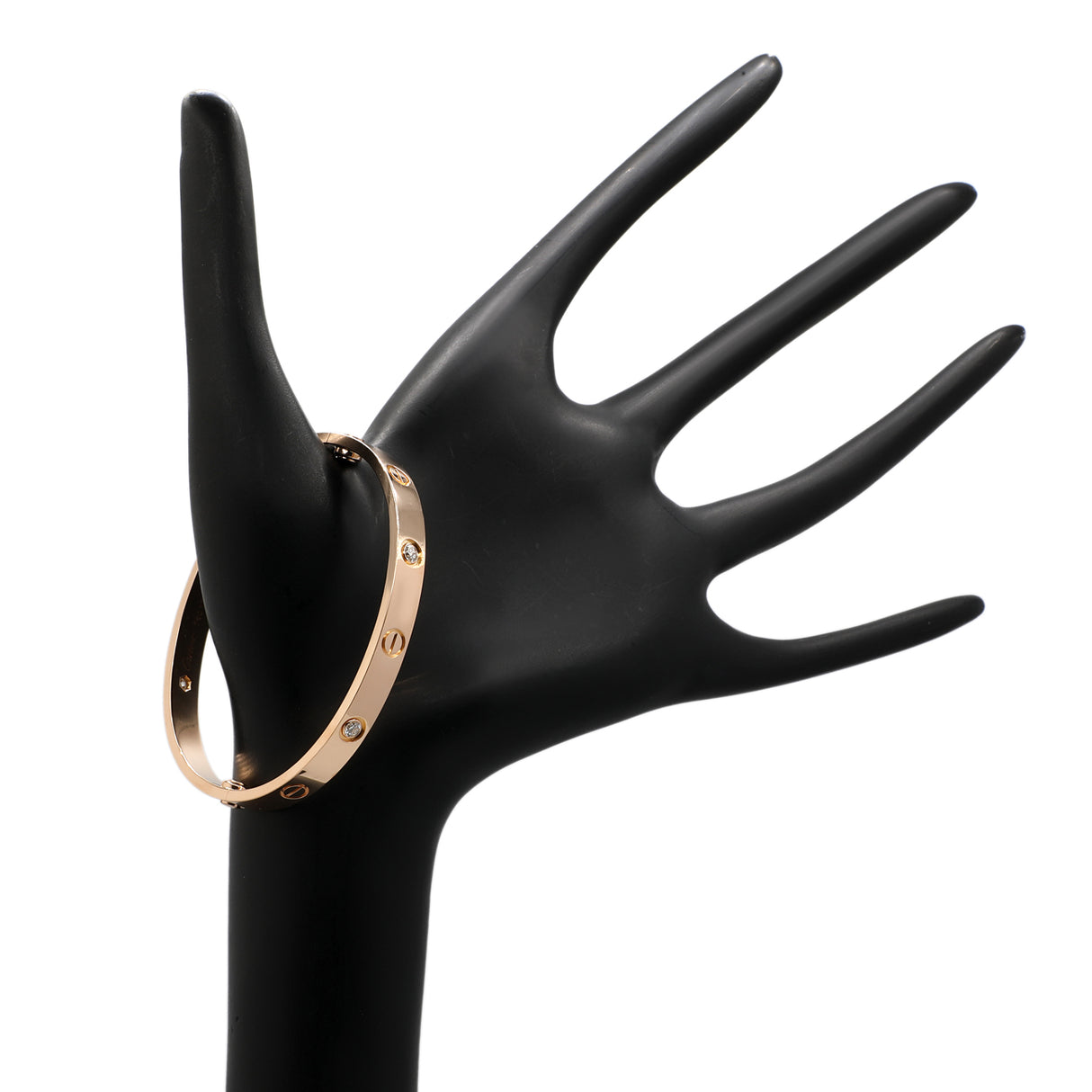 Cartier 18K Rose Gold 4 Diamond Love Bracelet Designer Jewellery Cartier