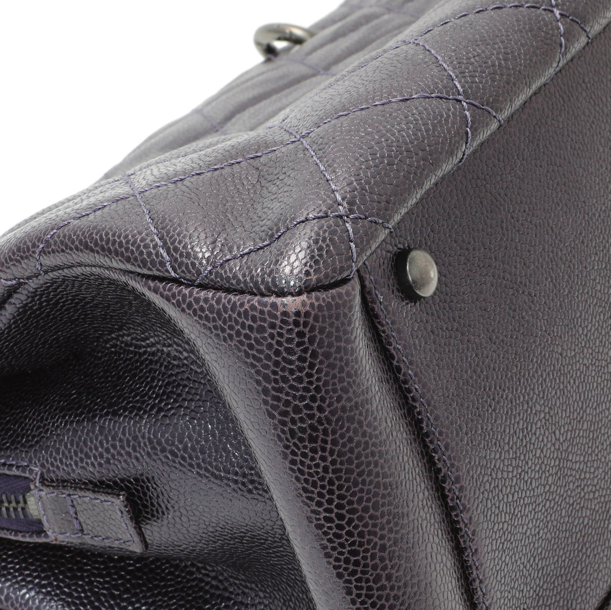 Chanel Purple Iridescent Caviar Quilted Chic Shopping Tote Handbags Chanel