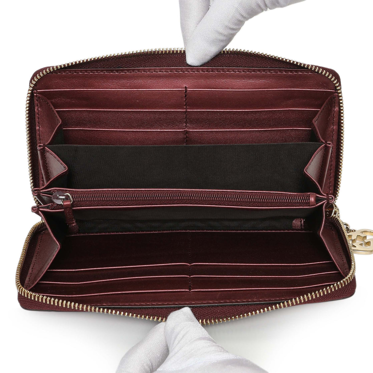 Gucci Purple Shine Guccissima Zip Around Wallet Accessories Gucci