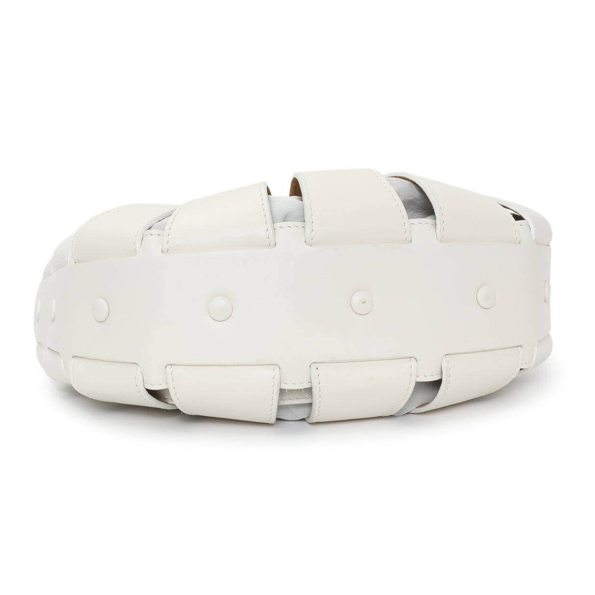 Bottega Veneta White Calfskin Small Shell Bag Handbags Bottega Veneta