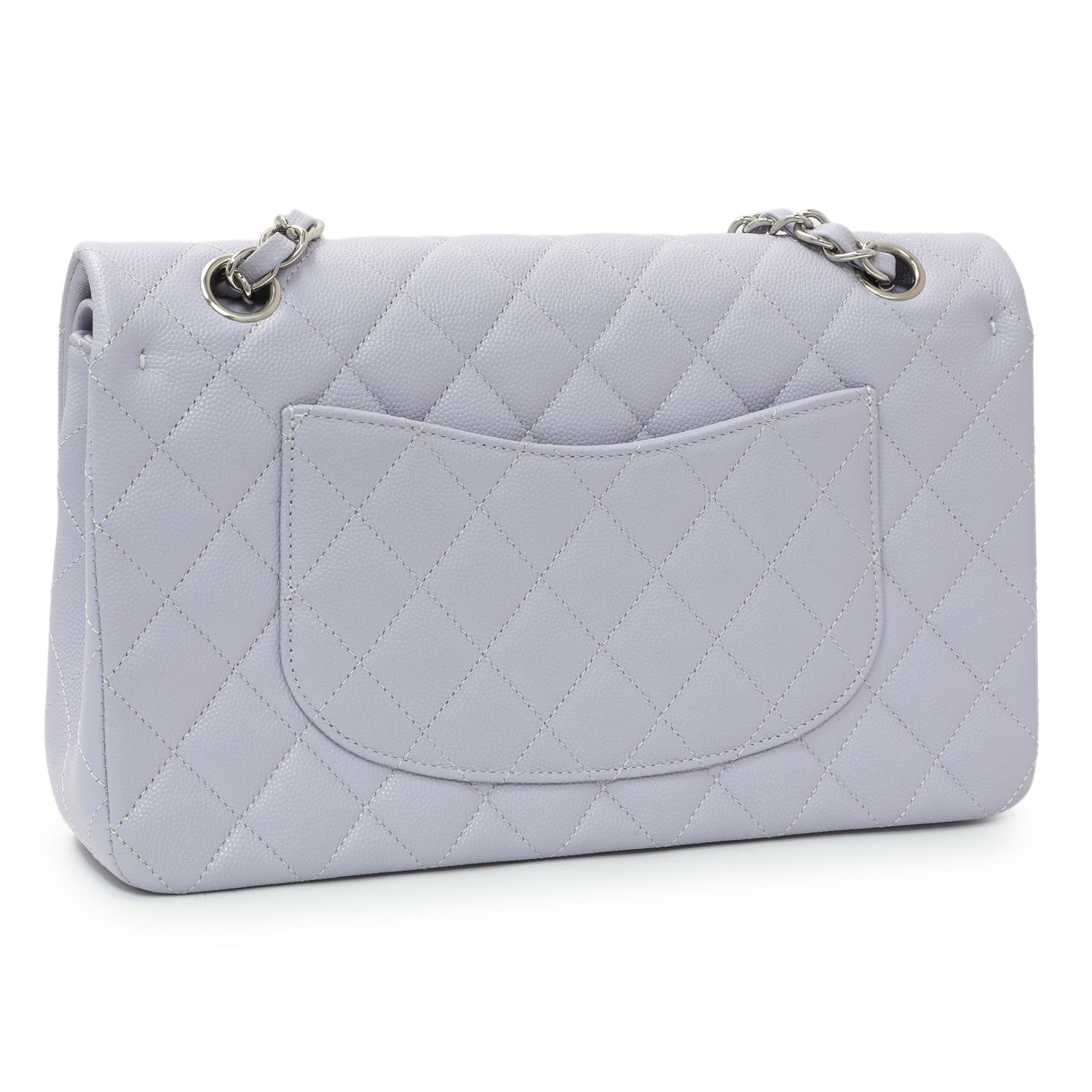 Chanel Purple Quilted Caviar Medium Double Flap Handbags Chanel