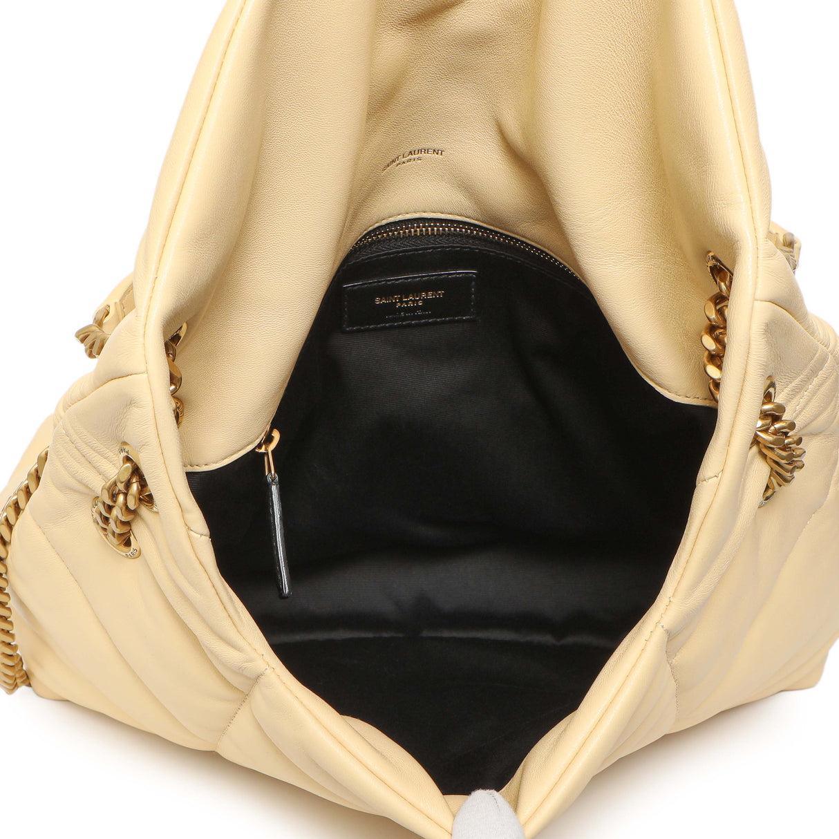 Saint Laurent Jaune Pale Lambskin Medium Loulou Puffer Handbags Saint Laurent