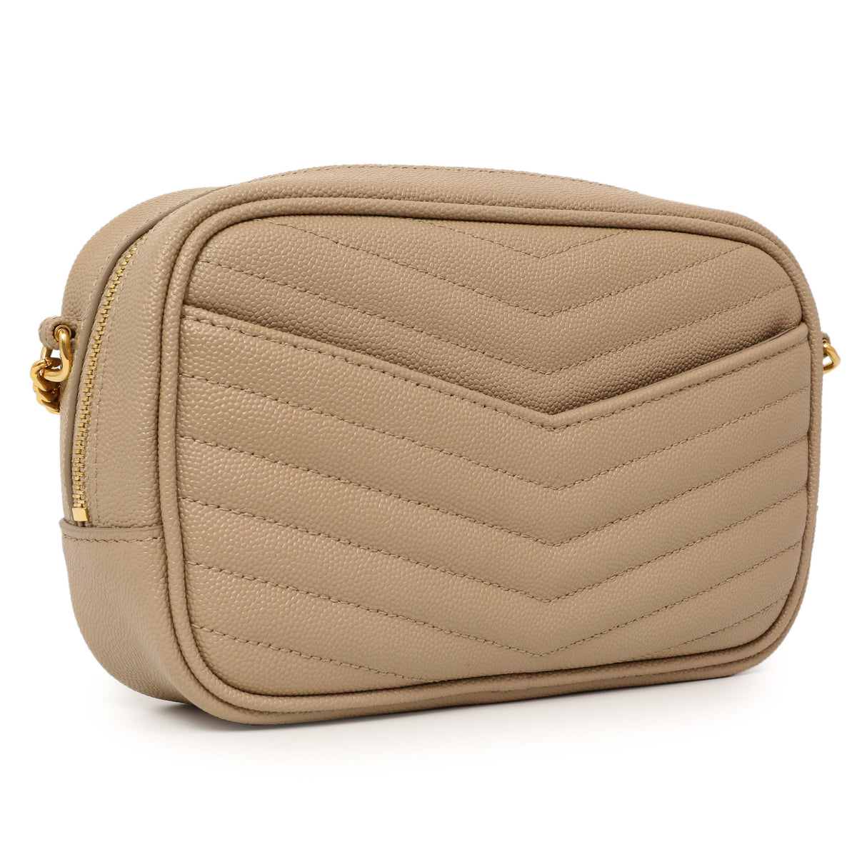 Saint Laurent Dark Beige Grain De Poudre Matelasse Monogram Mini Lou Camera Bag Handbags Saint Laurent